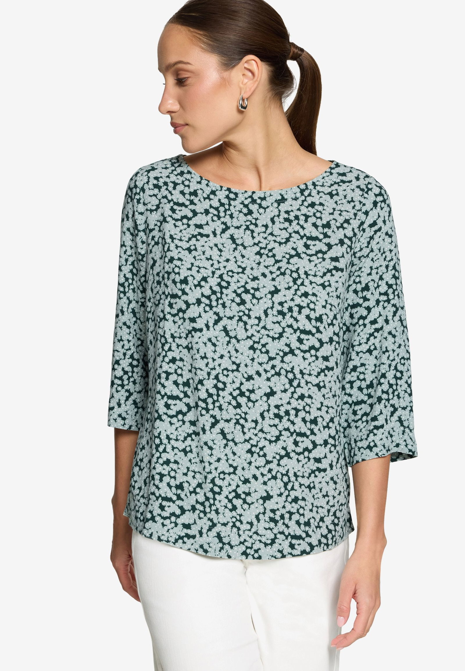 Zero |  Zero Druckbluse  | 40 | dark green/blue