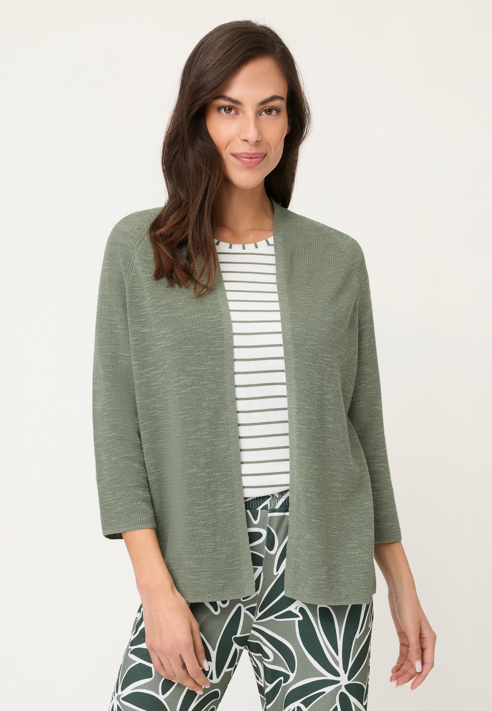 |  Cardigan Long Sleeves, Khaki | 38