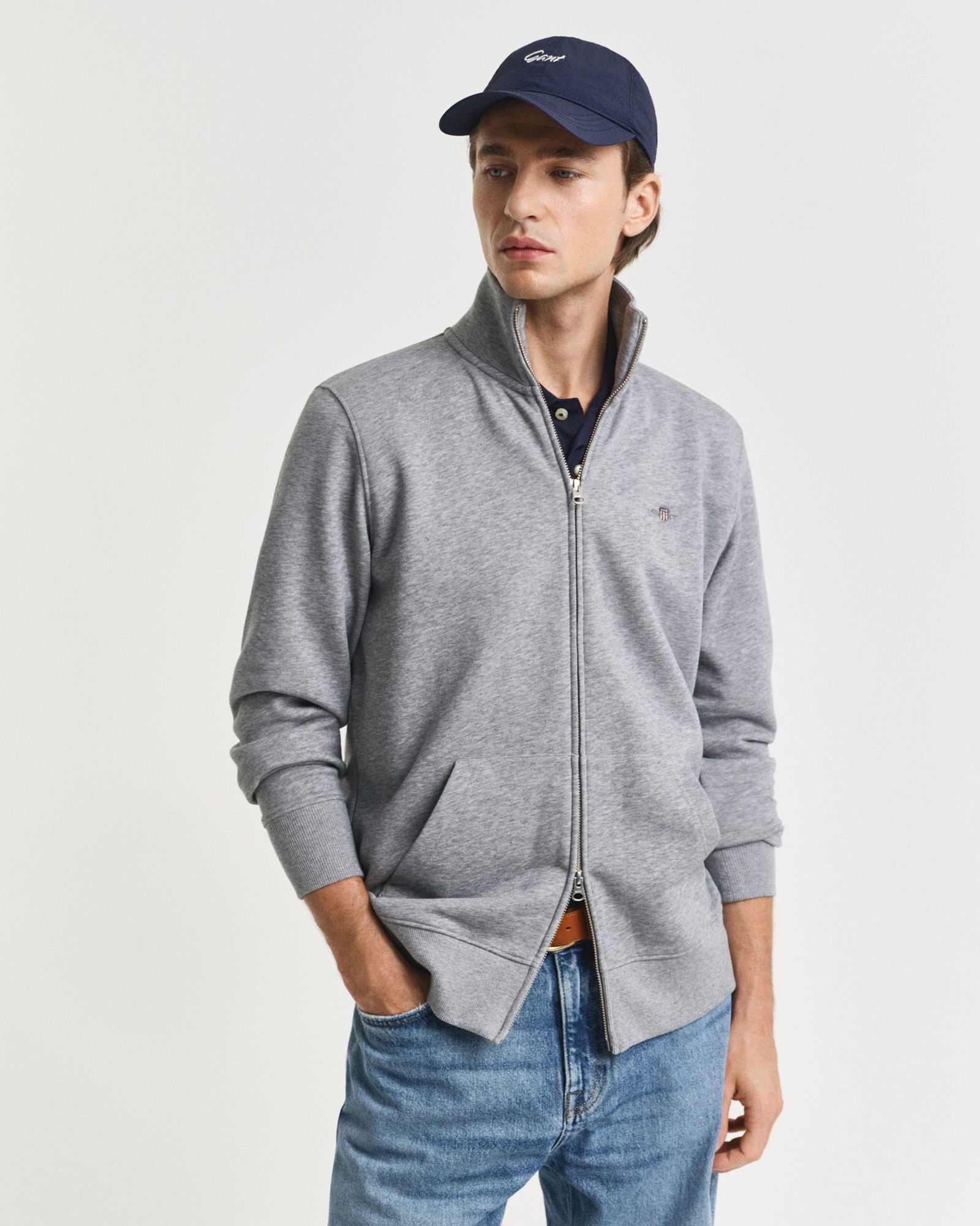 Gant |  Gant Sweatjacke "Shield" | XXXL | grey melange