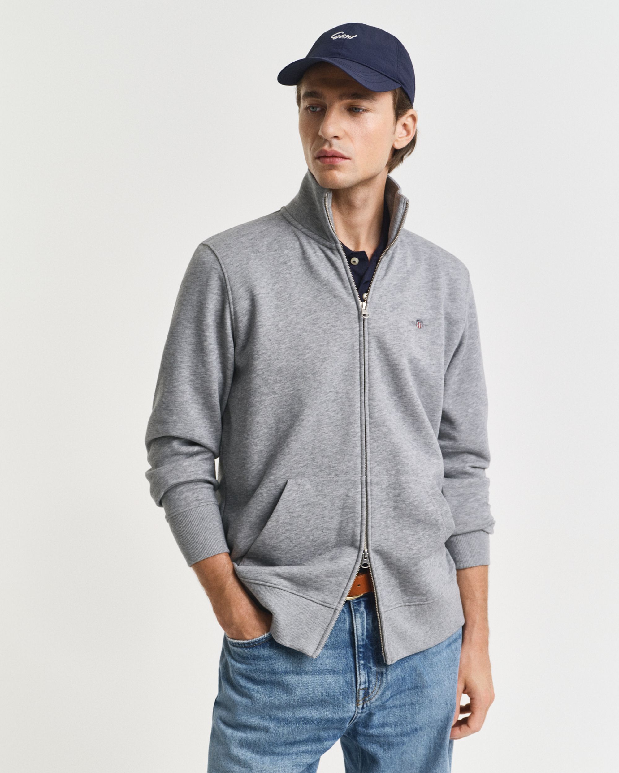 Gant |  Gant Sweatjacke "Shield" | XXXL | grey melange