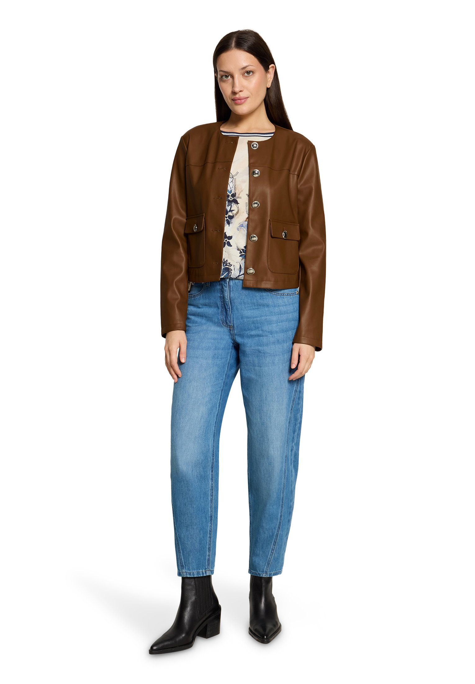 Blazerjacke Kurz 1/1 Arm, Dark Coffee #5