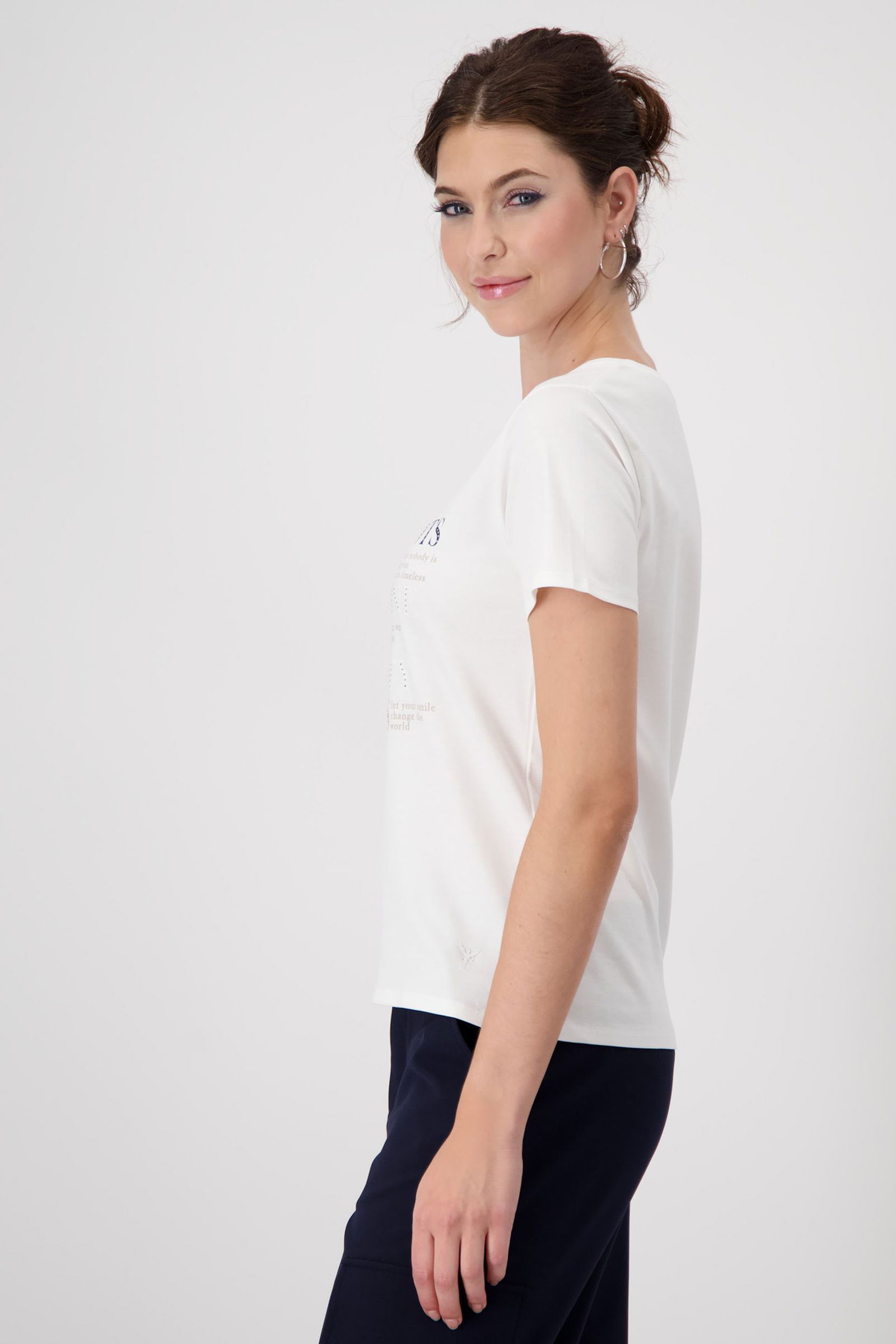 Monari |  T-Shirt, creamy beige | 40 | off-white