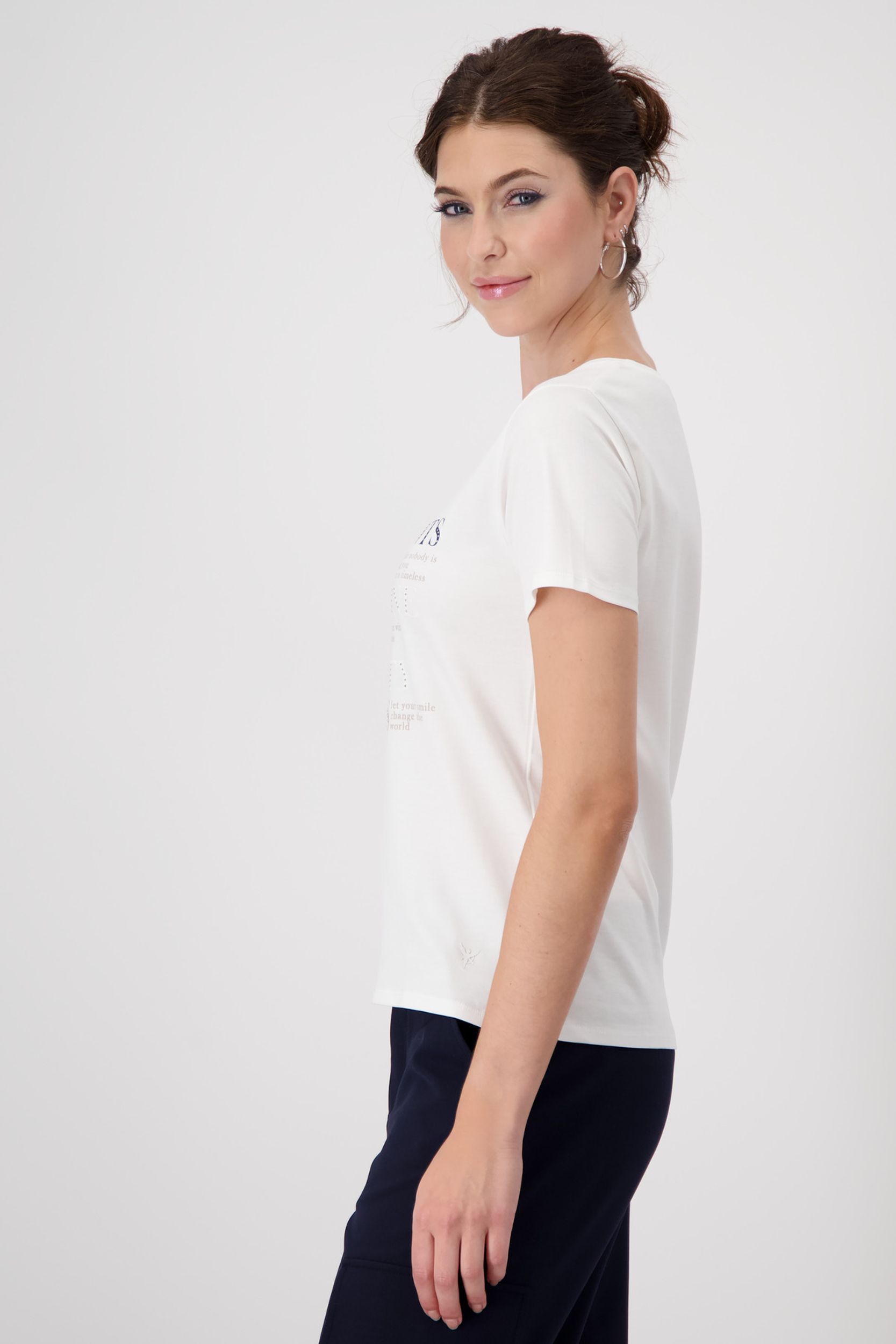 Monari |  T-Shirt, creamy beige | 40 | off-white
