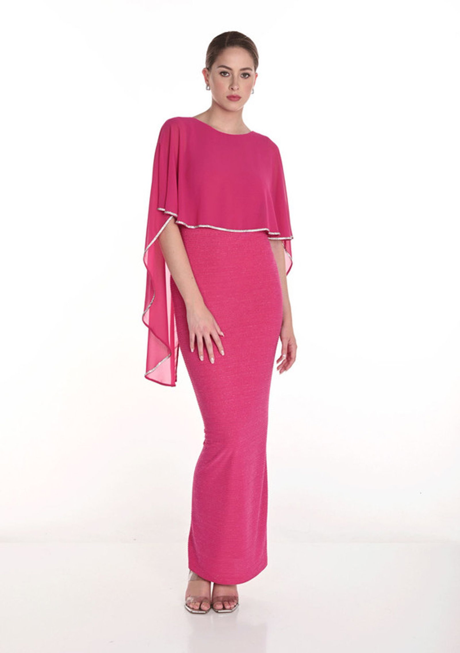 Frank Lyman Abendkleid mit Chiffon-Cape #1