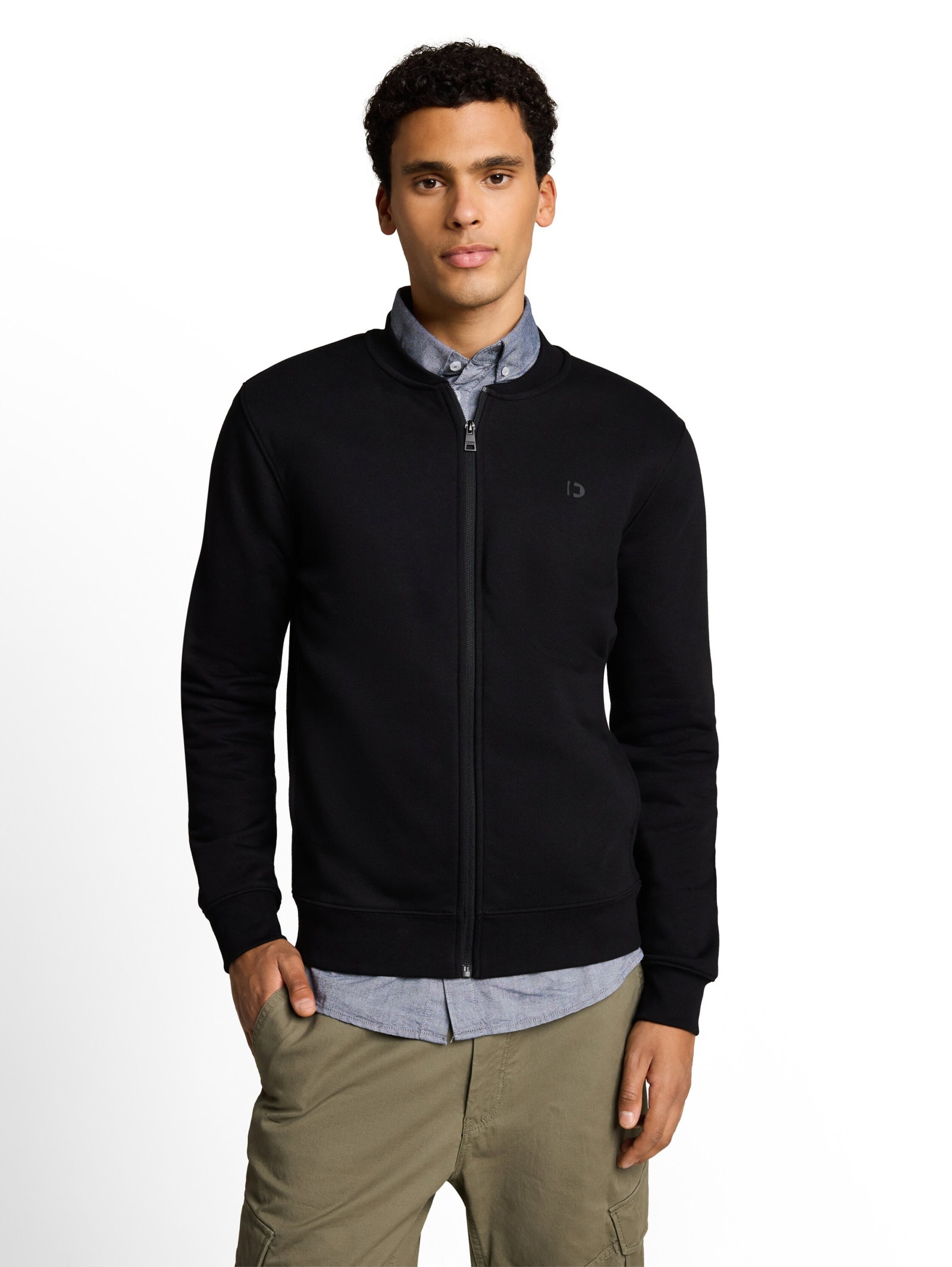 solid sweat  bomber, Black #6