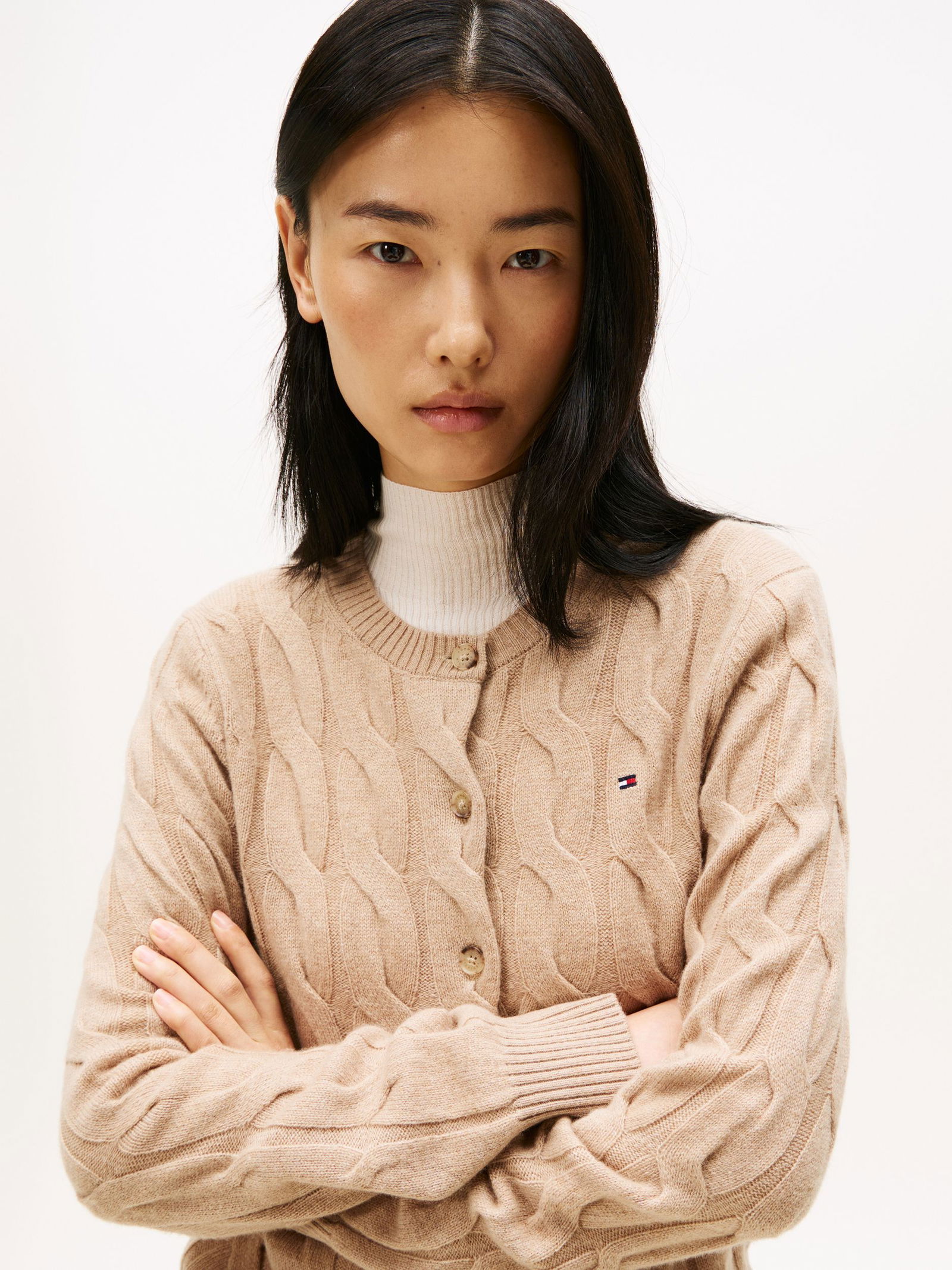 Tommy Hilfiger | Tommy Hilfiger Strickjacke | Cardigan | M | safari canvas heather