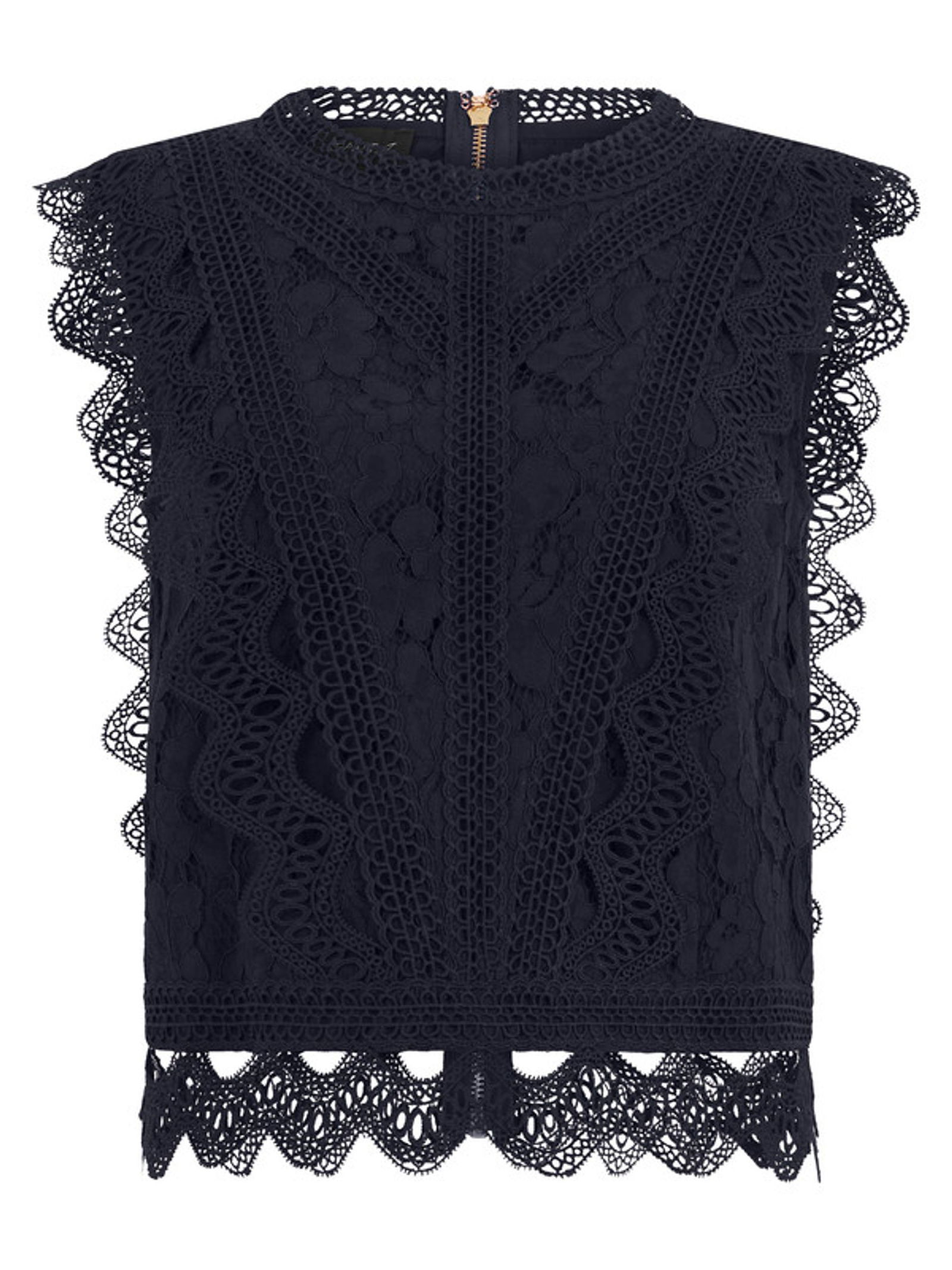 Apart |  Apart Spitzentop mit Rüschen und Häkeldetails | 34