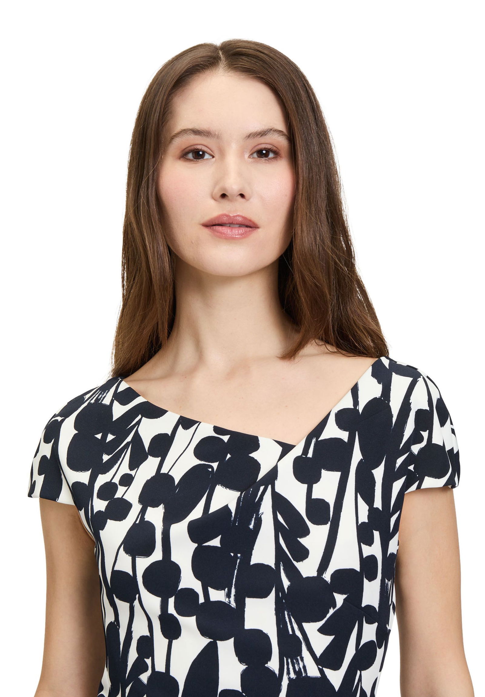 Vera Mont | Vera Mont Kurzes Kleid | 38 | weiß/dunkelblau