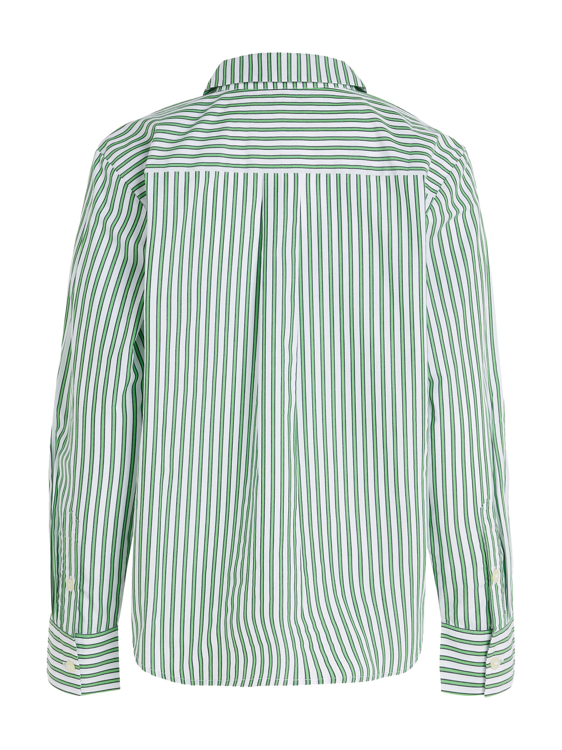 Tommy Hilfiger |  ORG CO STRIPE RELAXED SHIRT LS | 44 | fort green / stripe