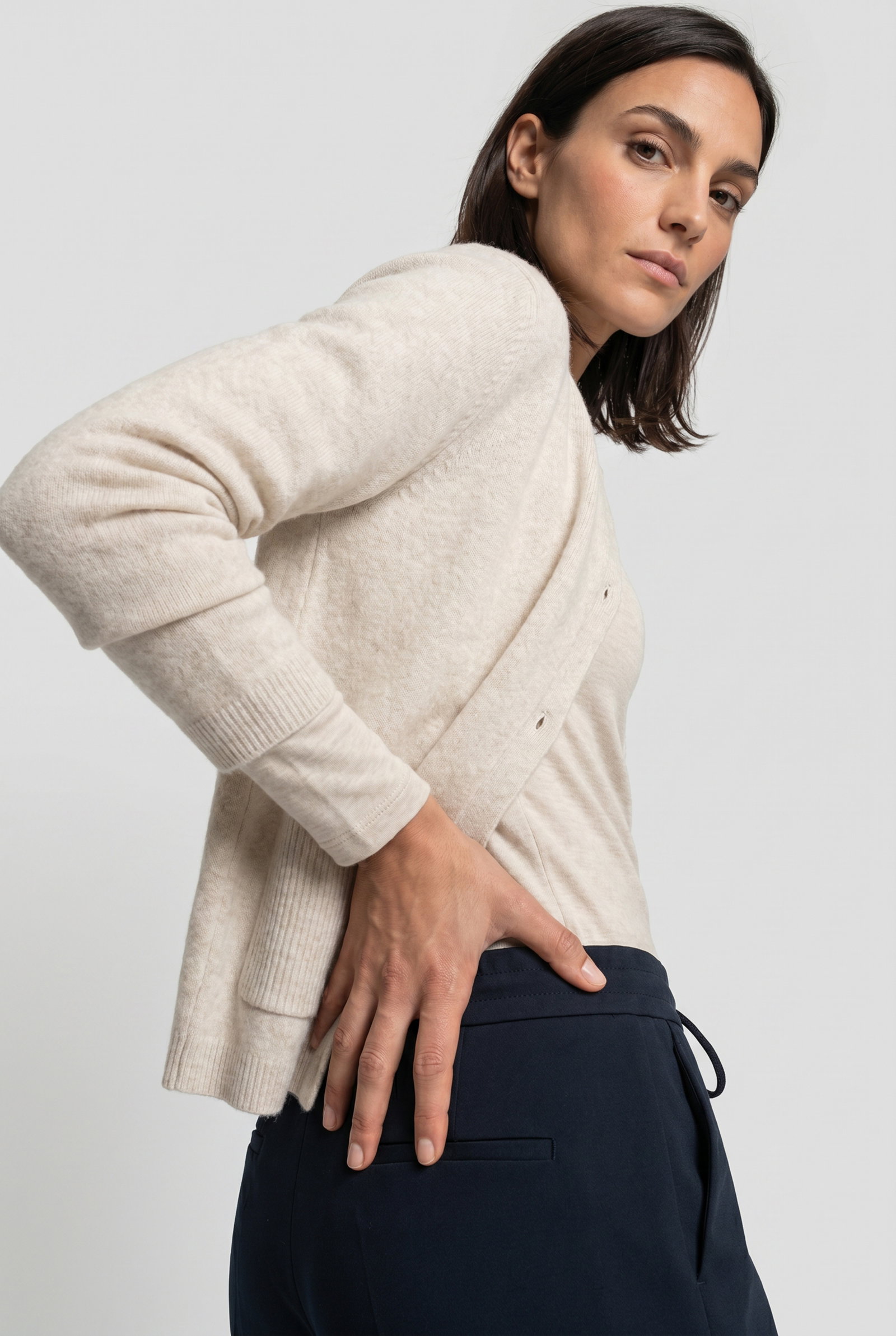 Cardigan Long Sleeves, Almond Beige Mel. #4