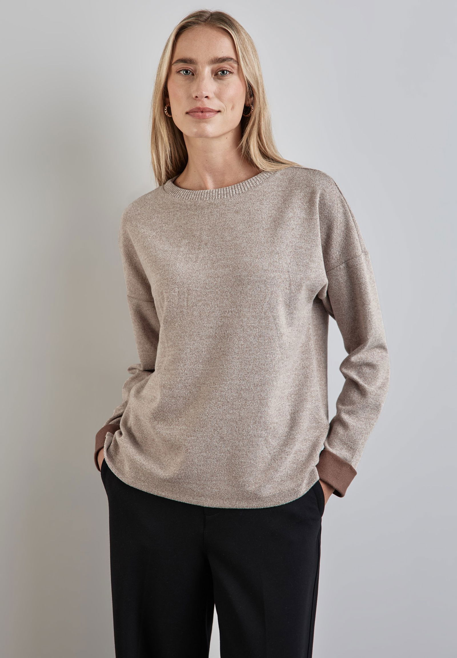 Street One Pullover | rich mocha mel. | 40 | NEW-814446