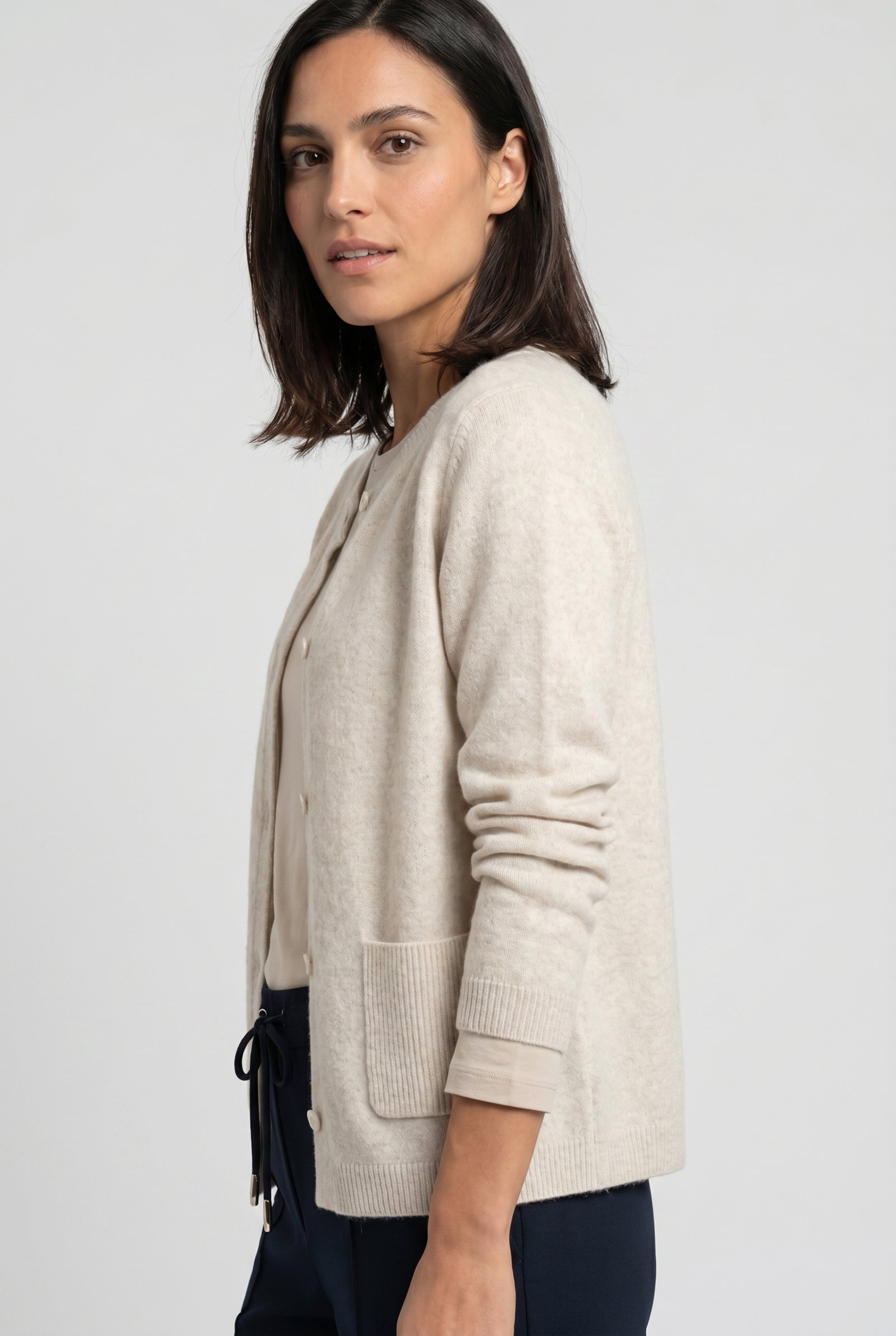 Cardigan Long Sleeves, Almond Beige Mel. #5