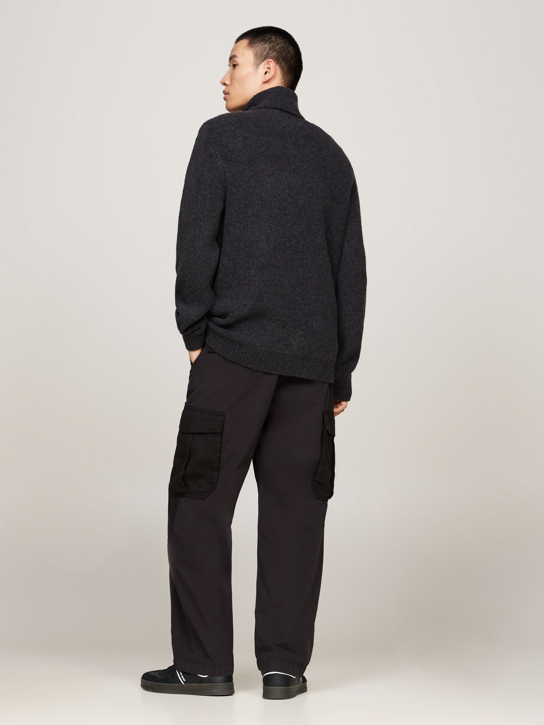 Tommy Jeans |  Tommy Jeans Rollkragenpullover  | M | dark grey heather