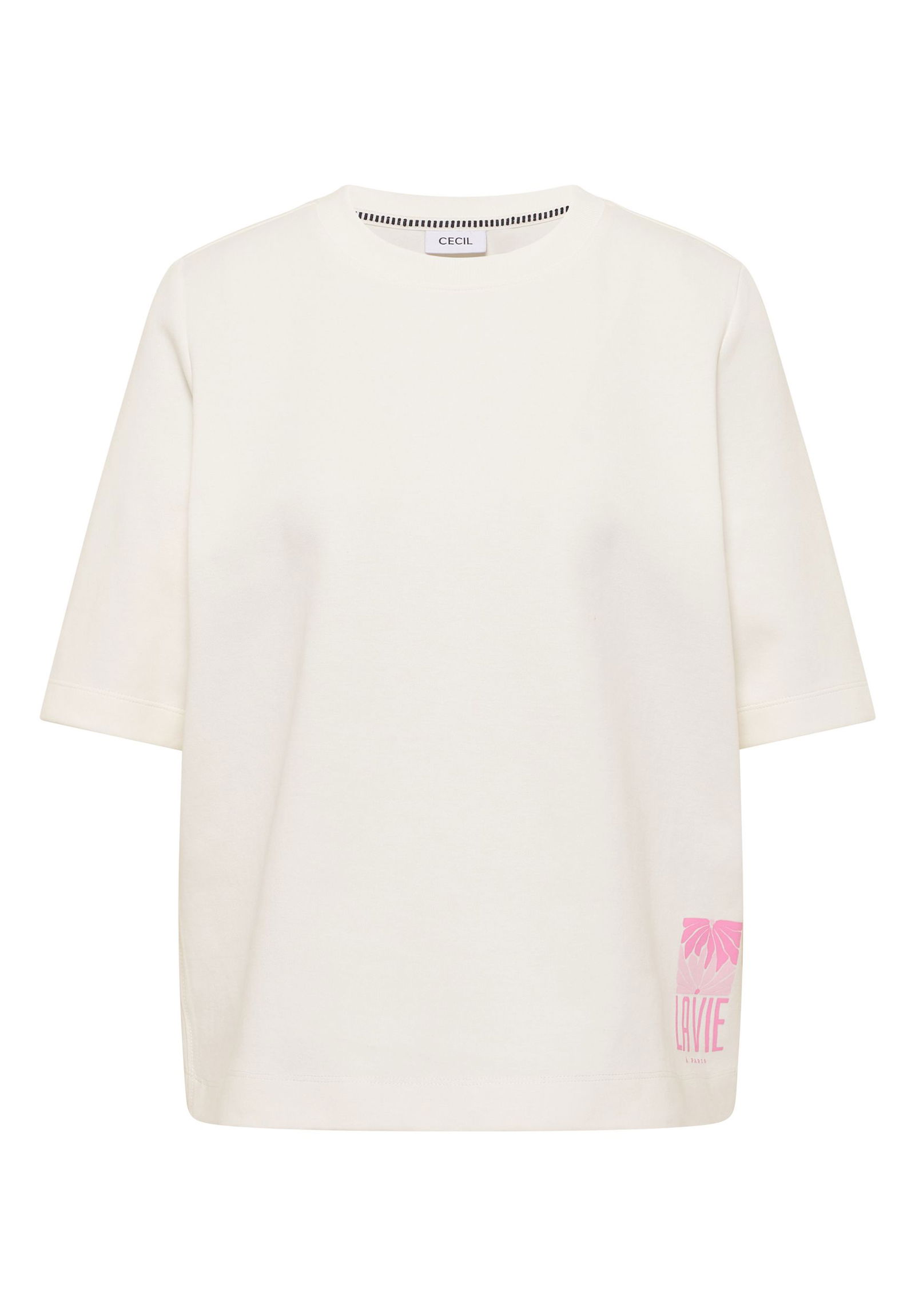 CECIL |  Sweatshirt mit Backprint | S | vanilla white
