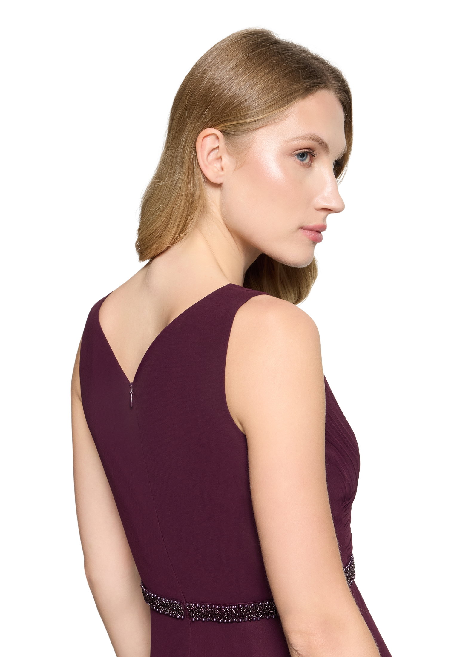 Kleid Lang ohne Arm, Strong Aubergine #7