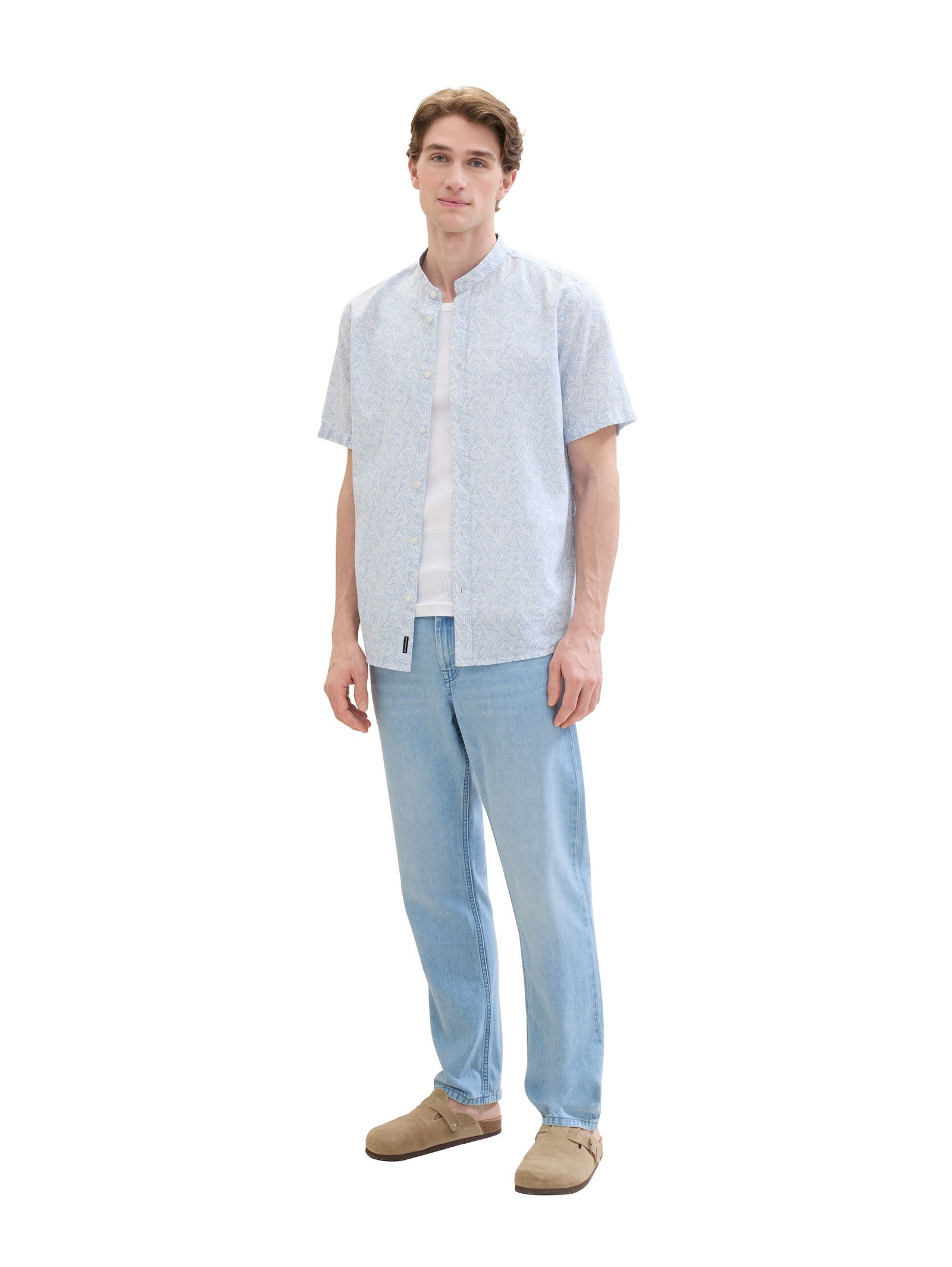 Tom Tailor |  Tom Tailor Hemd Regular Fit  | XL | windsurf blue wavy leaf design