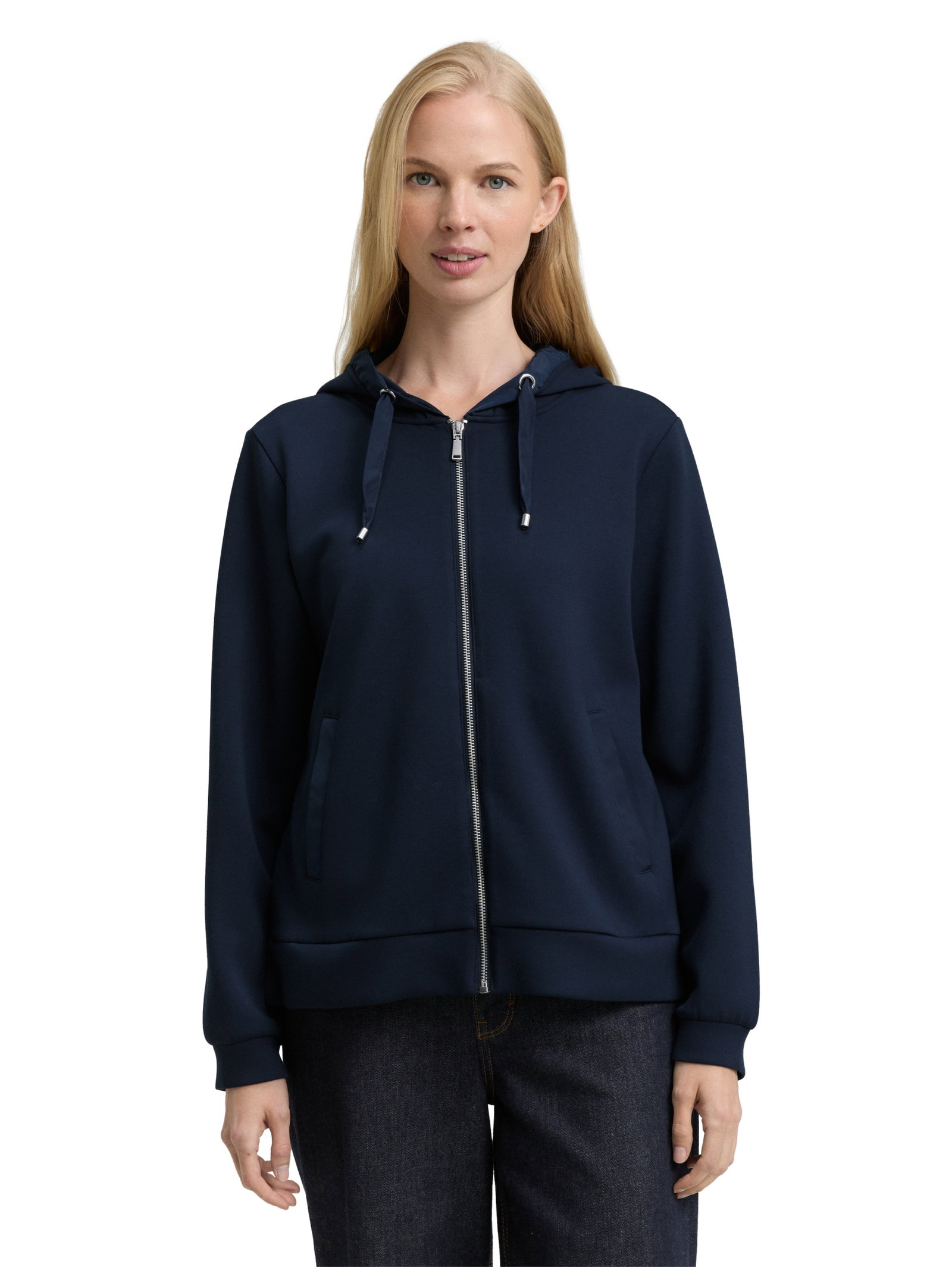 Sweatjacket with hood, sky captain blue #9