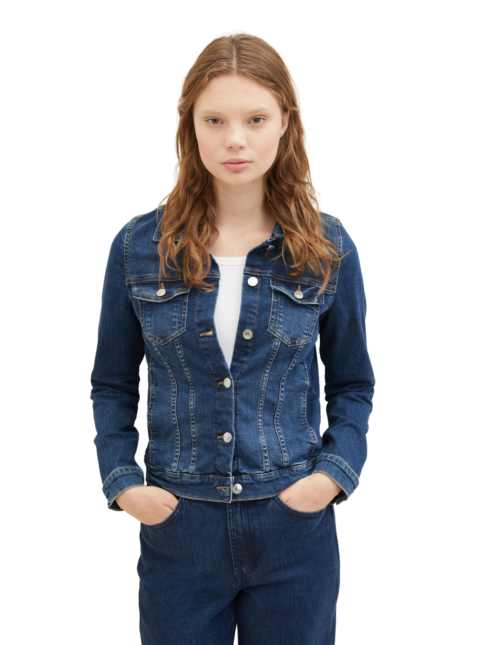 easy denim jacket, Used Mid Stone Blue Denim #3