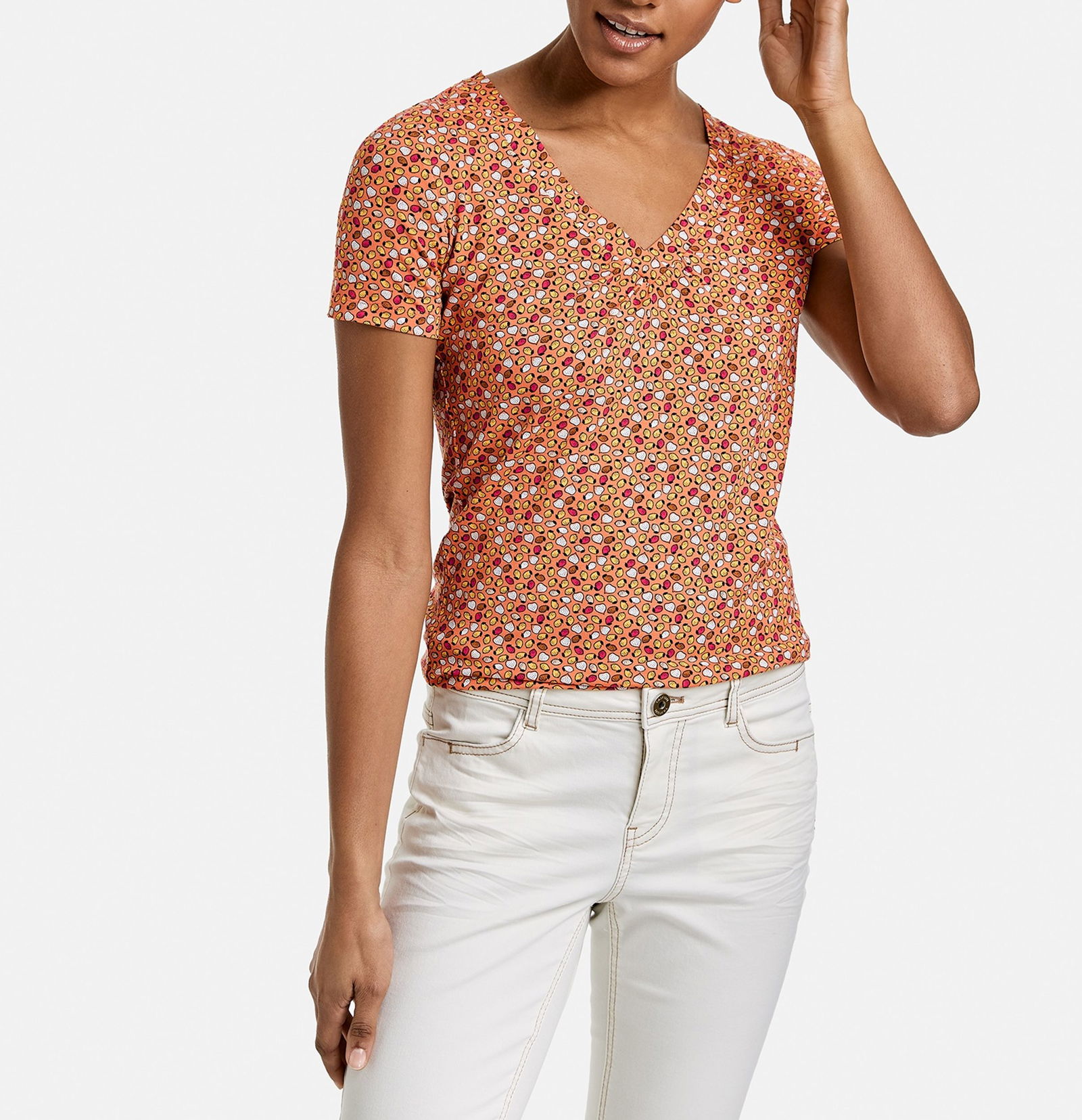 V-Shirt mit Früchte-Print