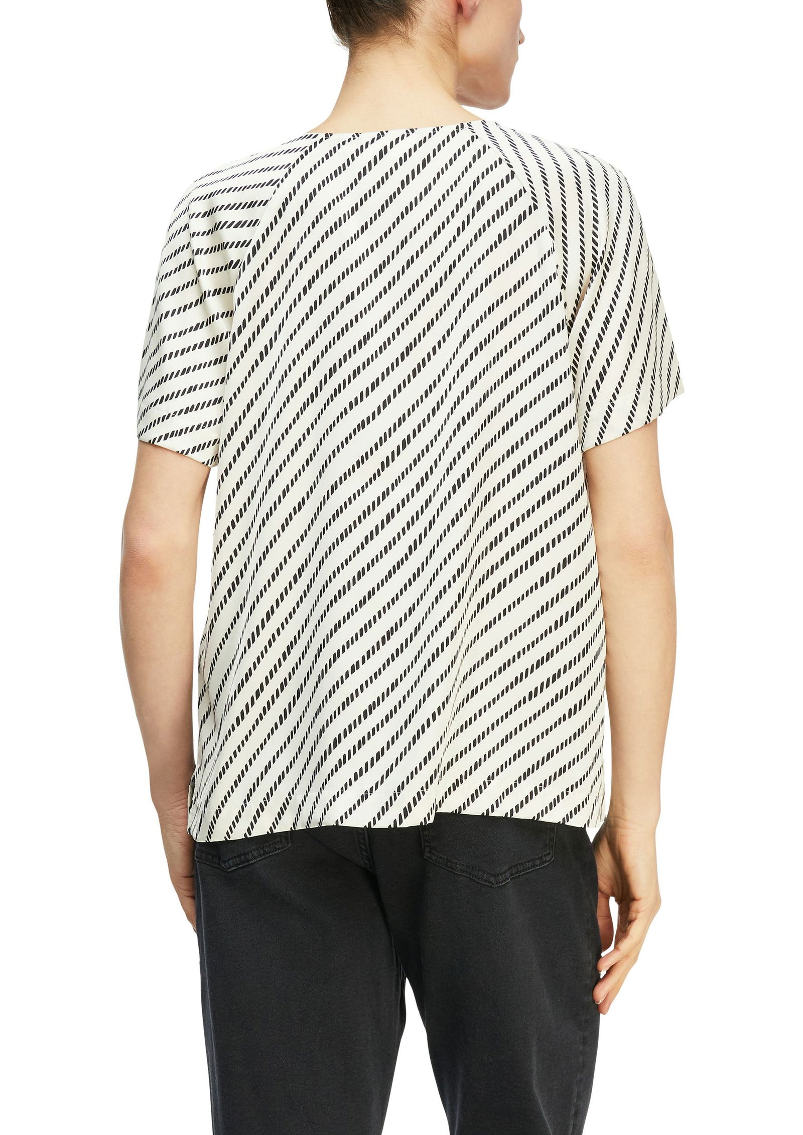 Comma |  Comma Businessbluse  | 36 | creme|schwarz