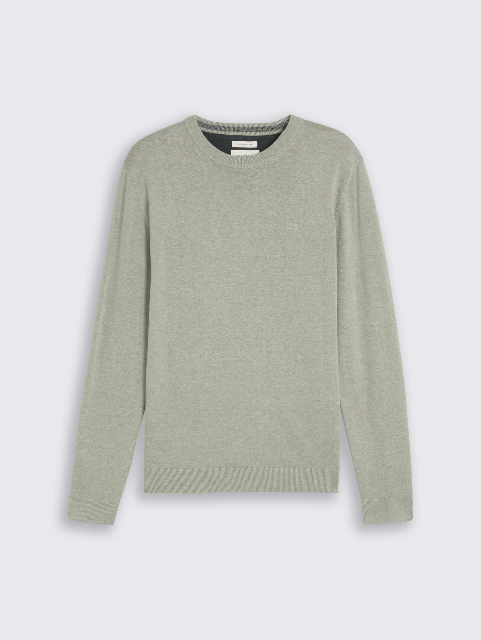 basic crewneck knit, iron mint melange #7