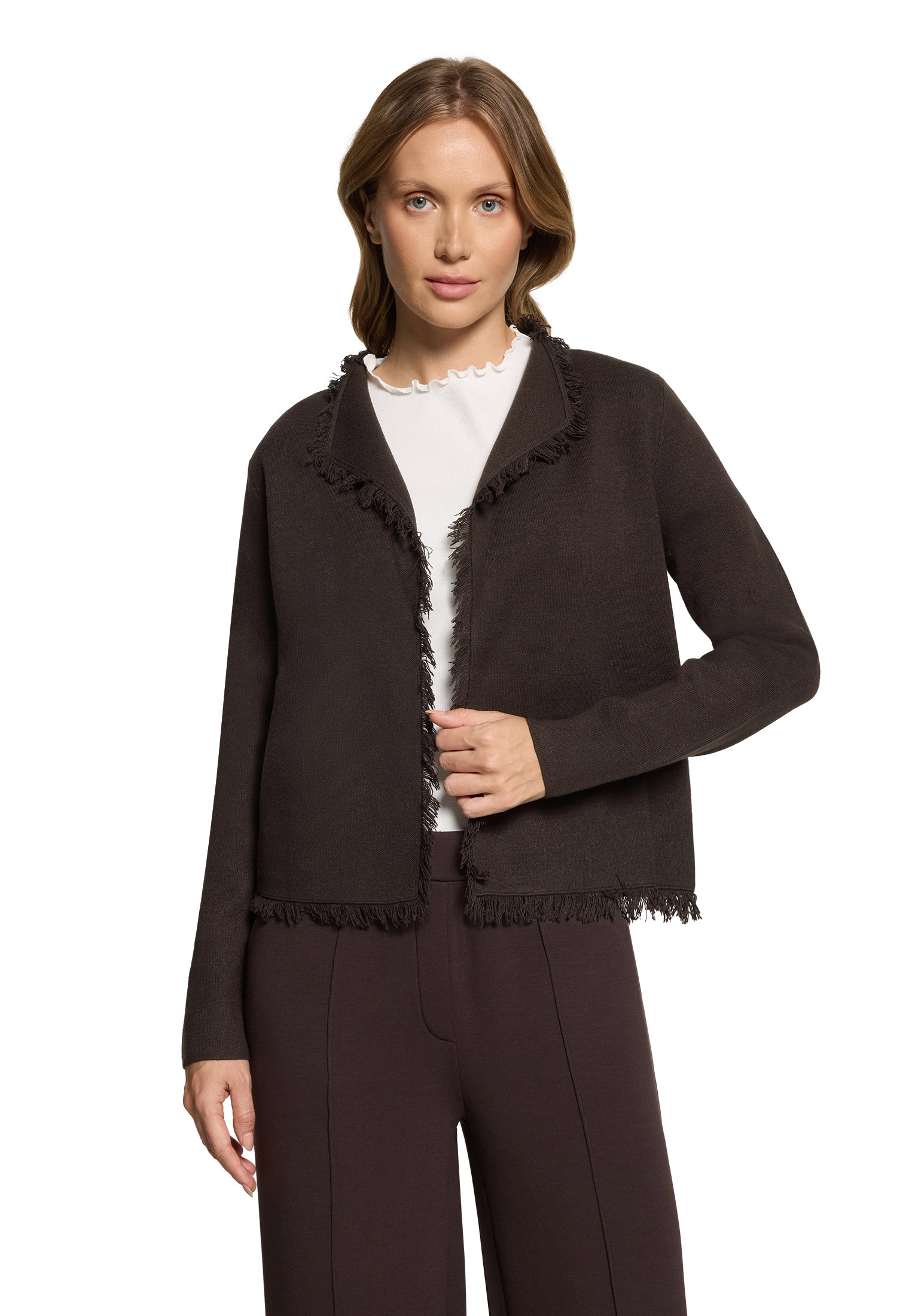 Strickjacke Kurz 1/1 Arm, Black Coffee #3