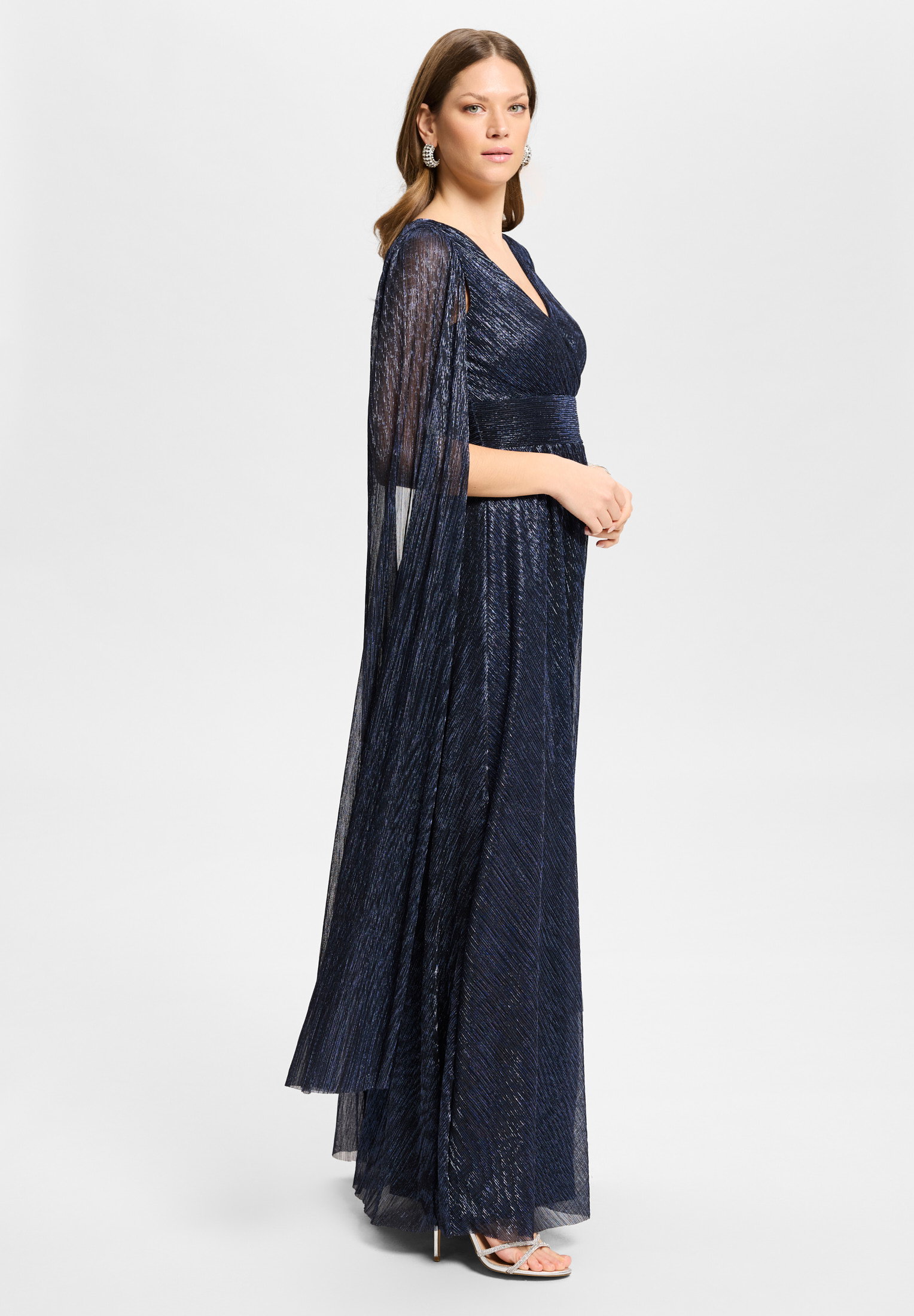 Abendkleid aus Plissee Jersey mit C, navy #6