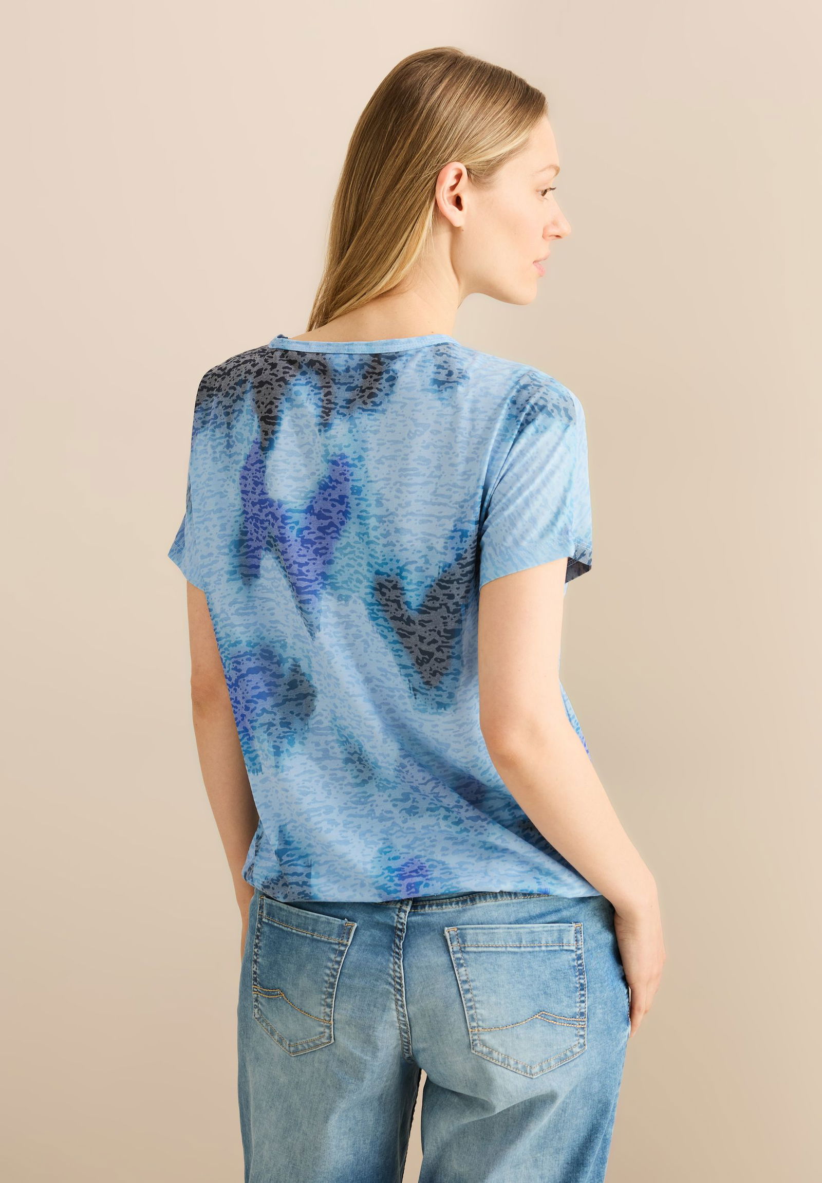 CECIL | Print-Shirt mit Wording | XXL | pastel blue