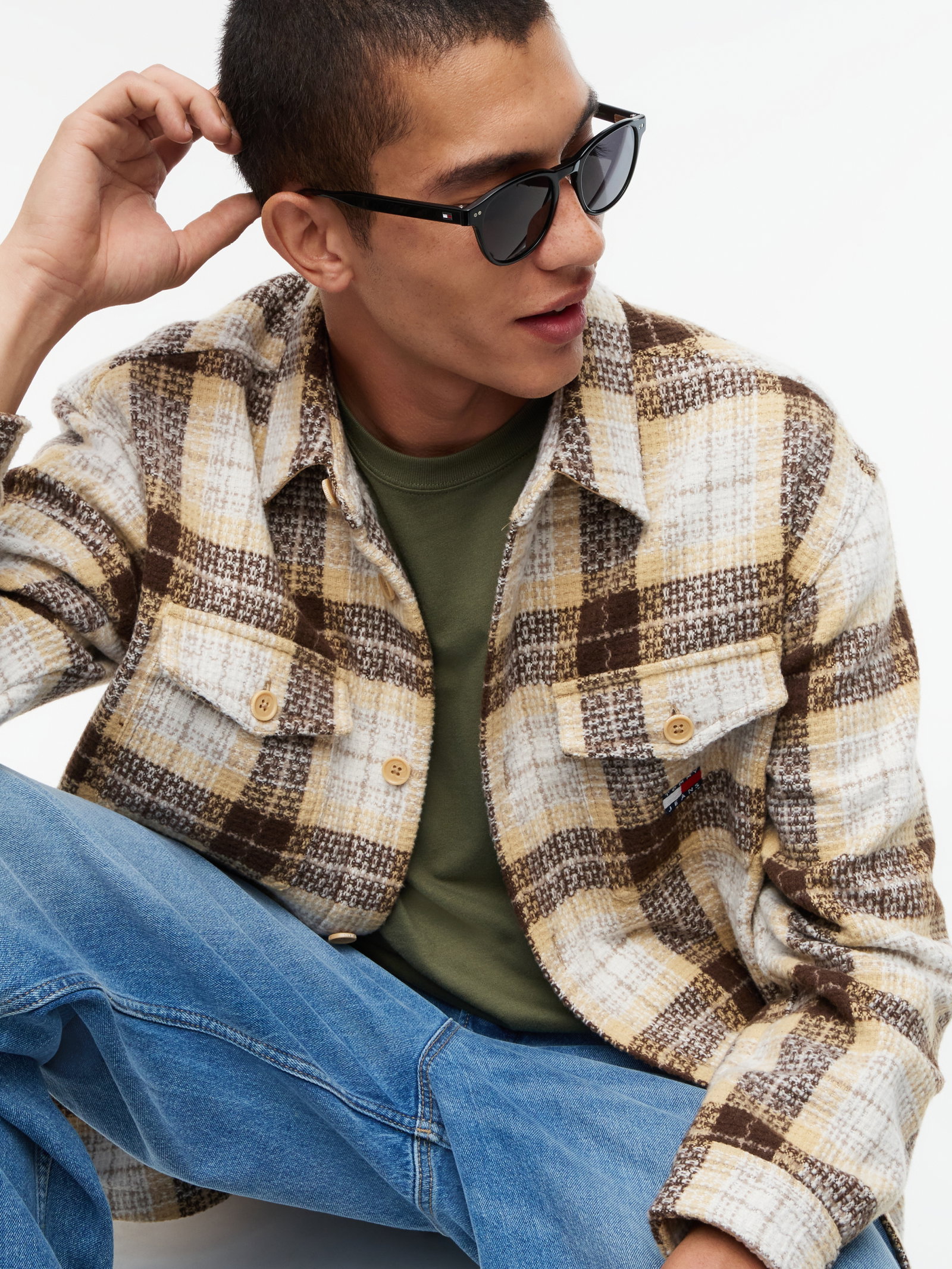 TJM CHECK OVERSHIRT EXT, BEIGE #3