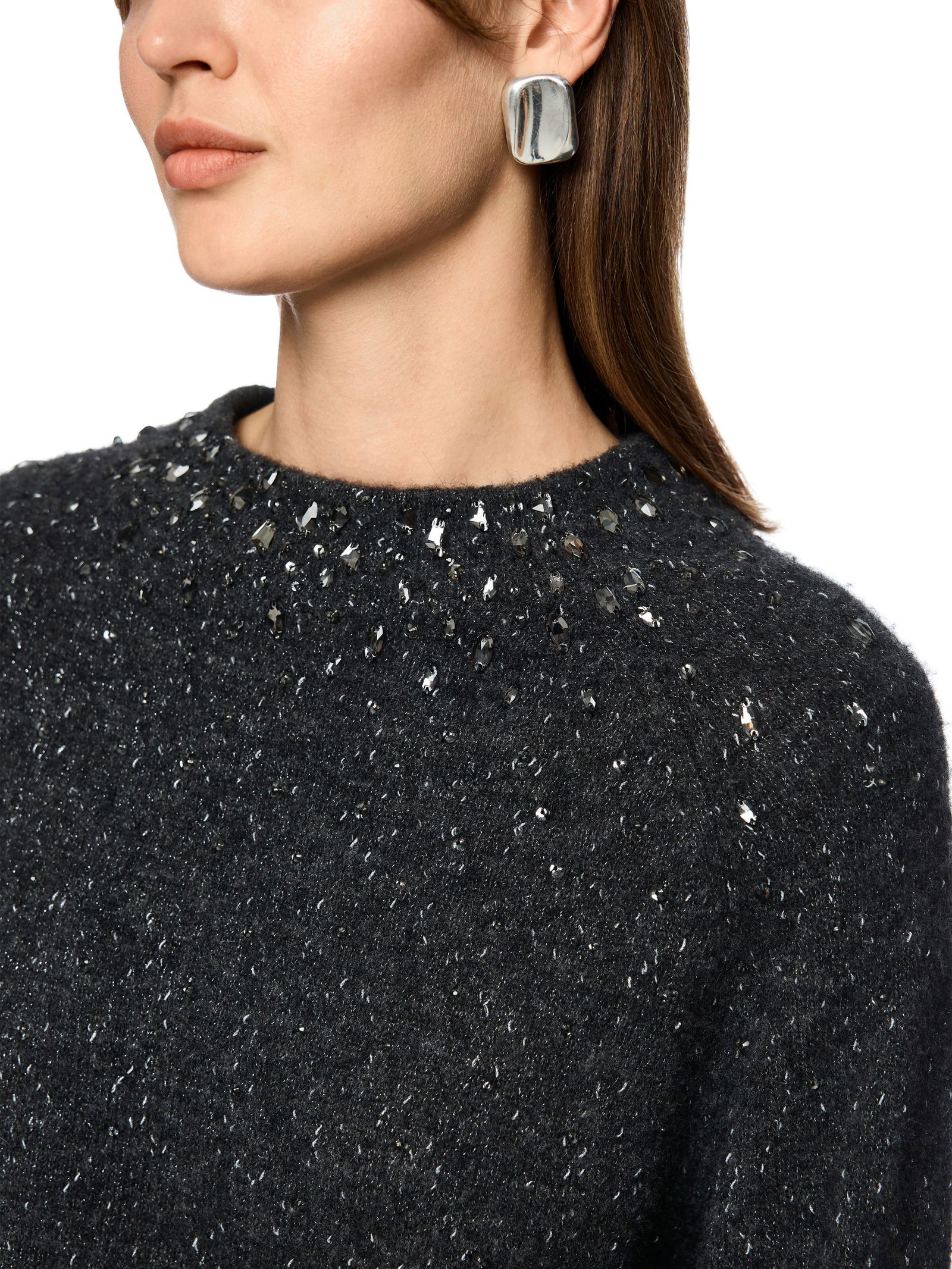 Marc Cain Collections | Marc Cain Alpakamix-Pullover mit Glitzer-Details | 38 | 1326_842