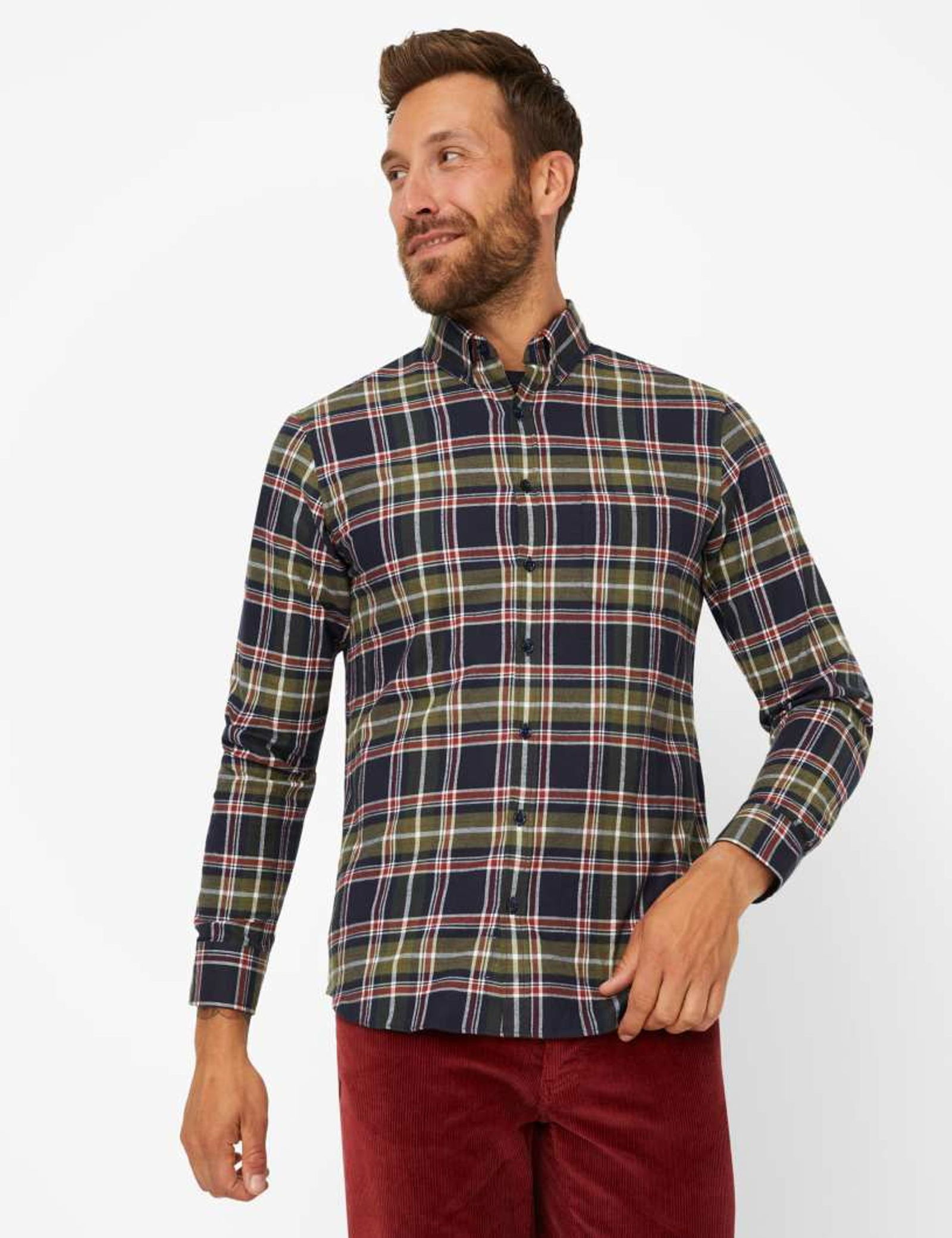 Brax |  Brax Hemd Regular Fit  | XL | olive