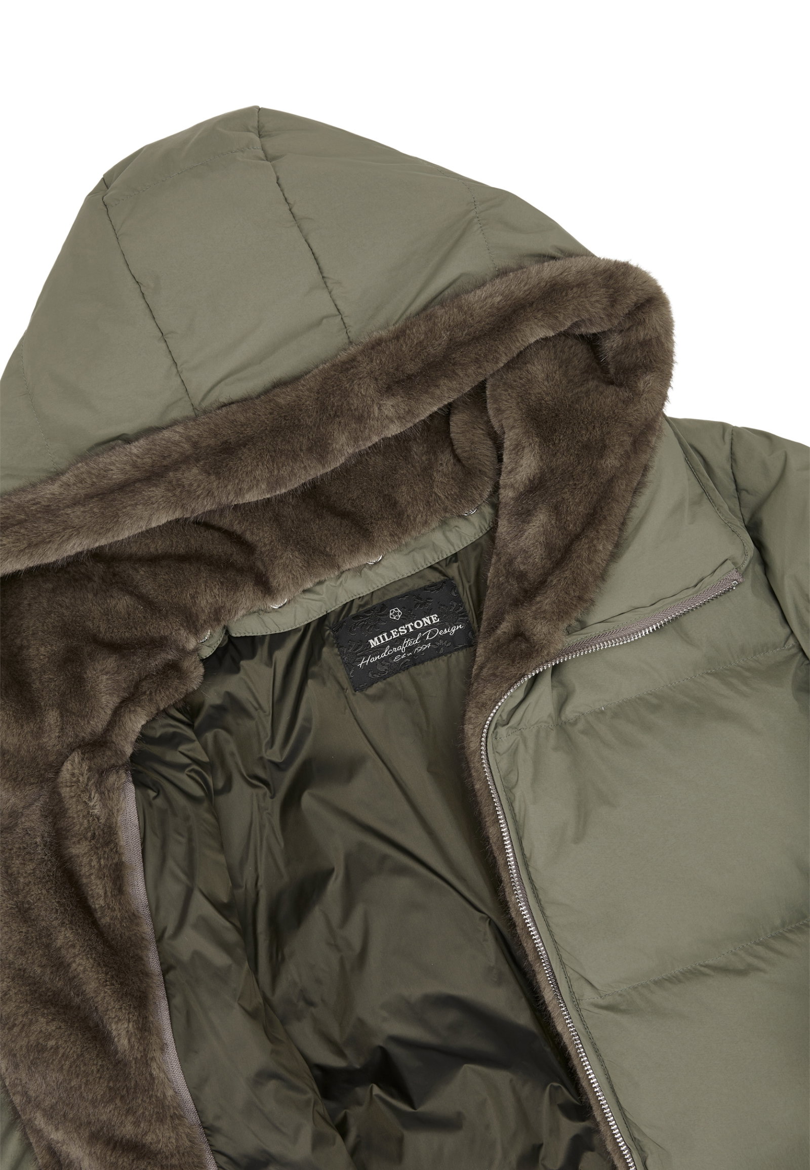 Milestone Daunenjacke MSElsie mit Fake-Fur-Details in Oliv #6