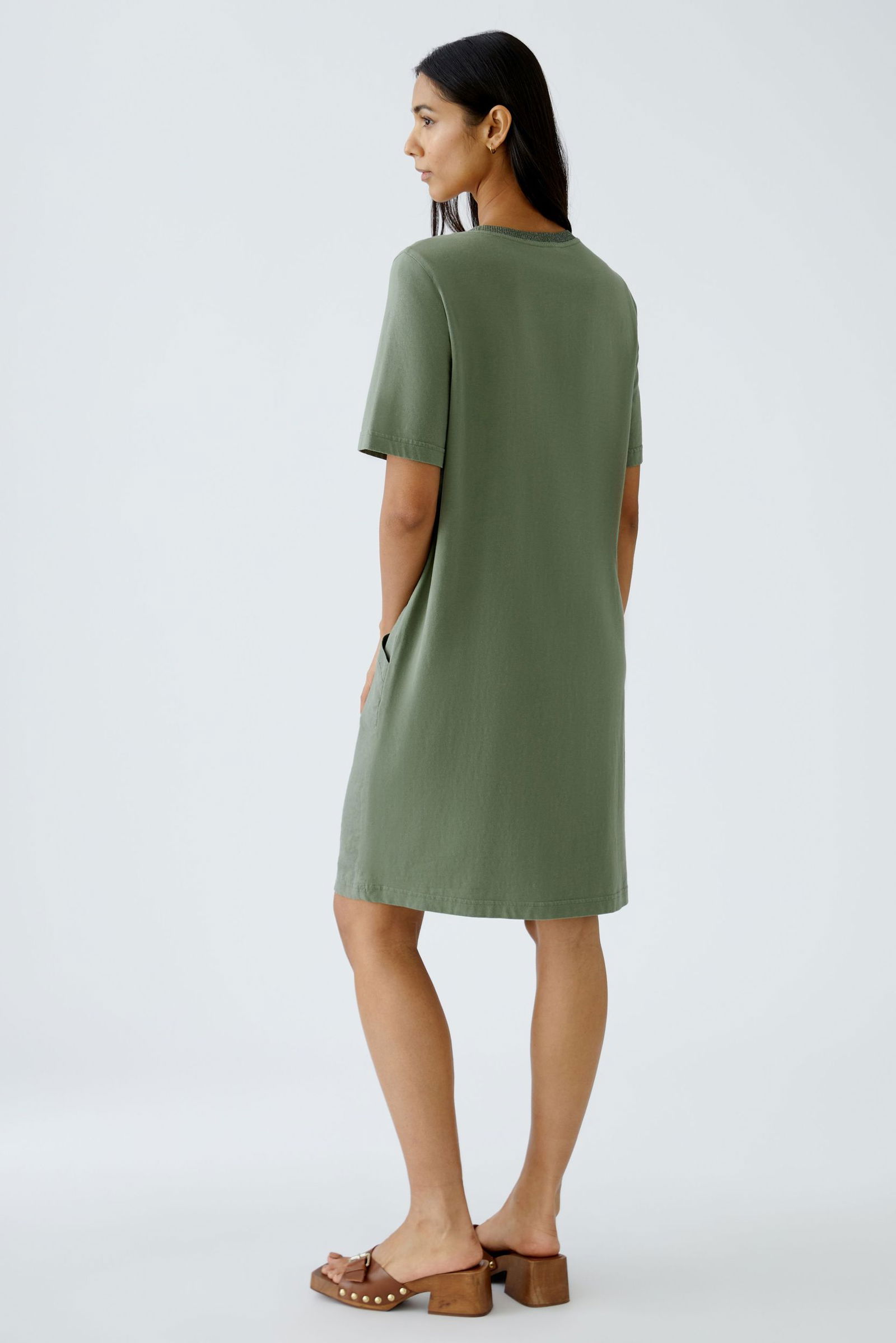 Oui |  Oui Kleid aus Leinen  | 44 | shaded moss
