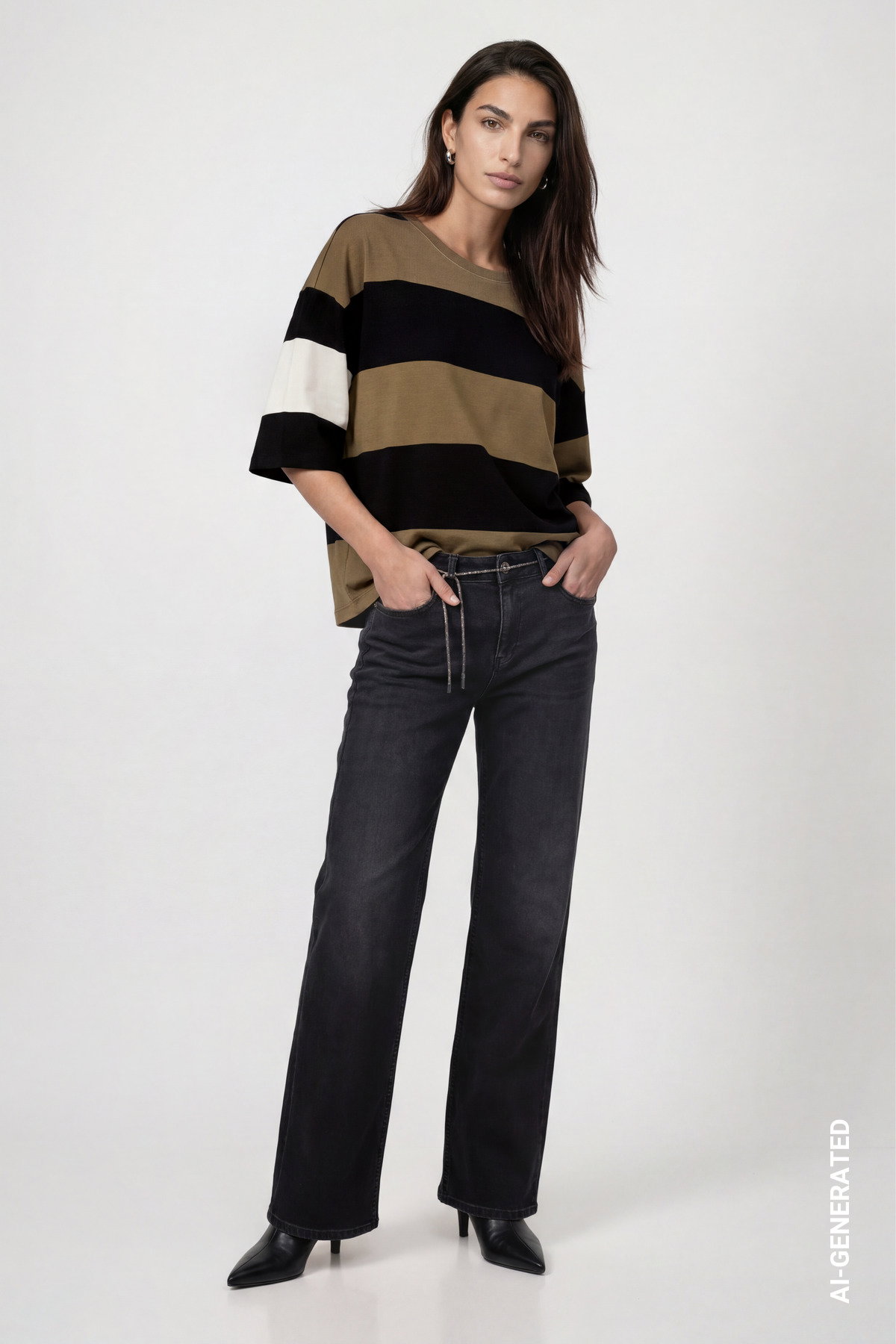 Sweatshirt, schwarz ringel #6