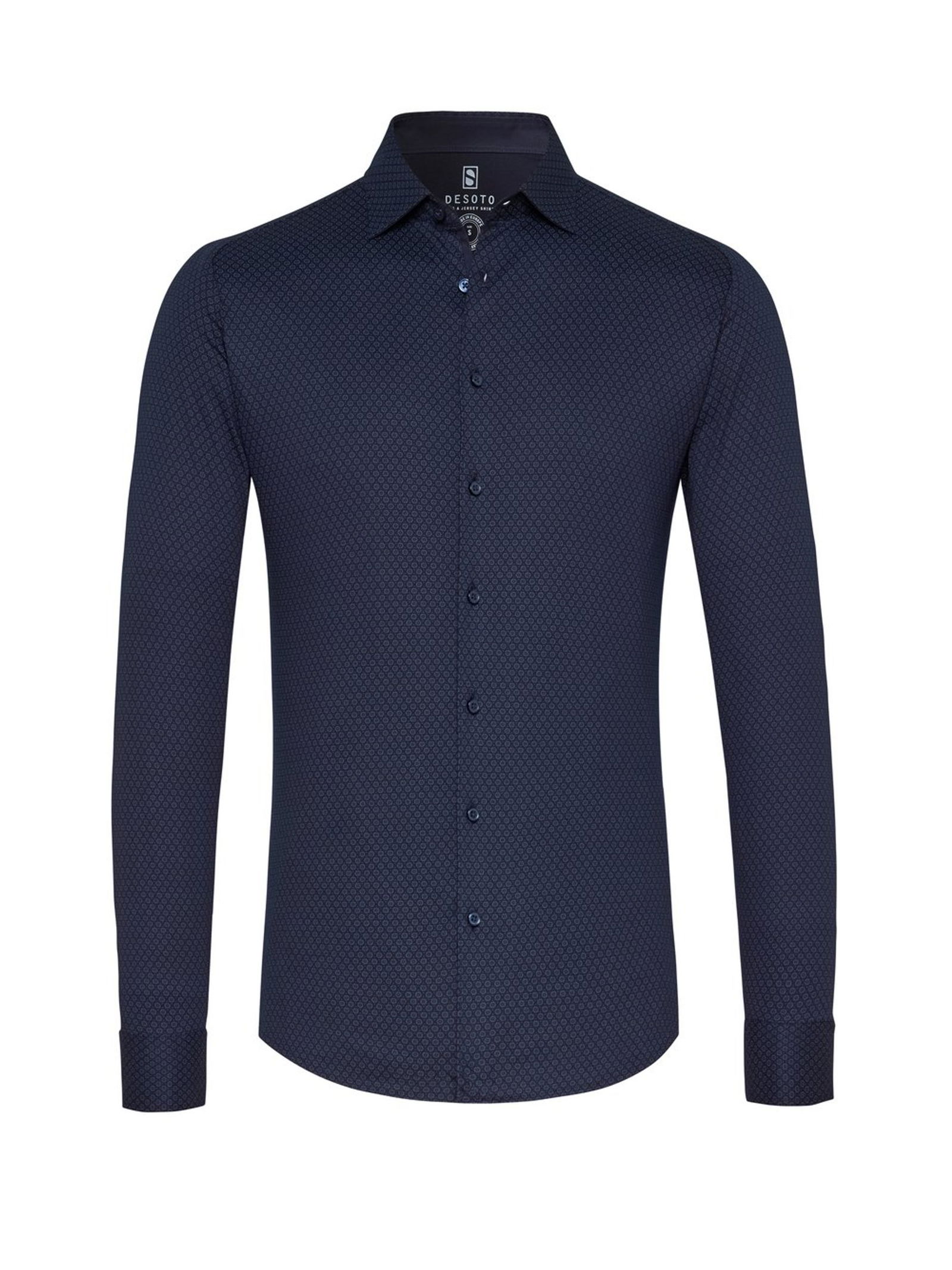 DESOTO | DESOTO Hemd Slim Fit | XXL | navy with light blue dots