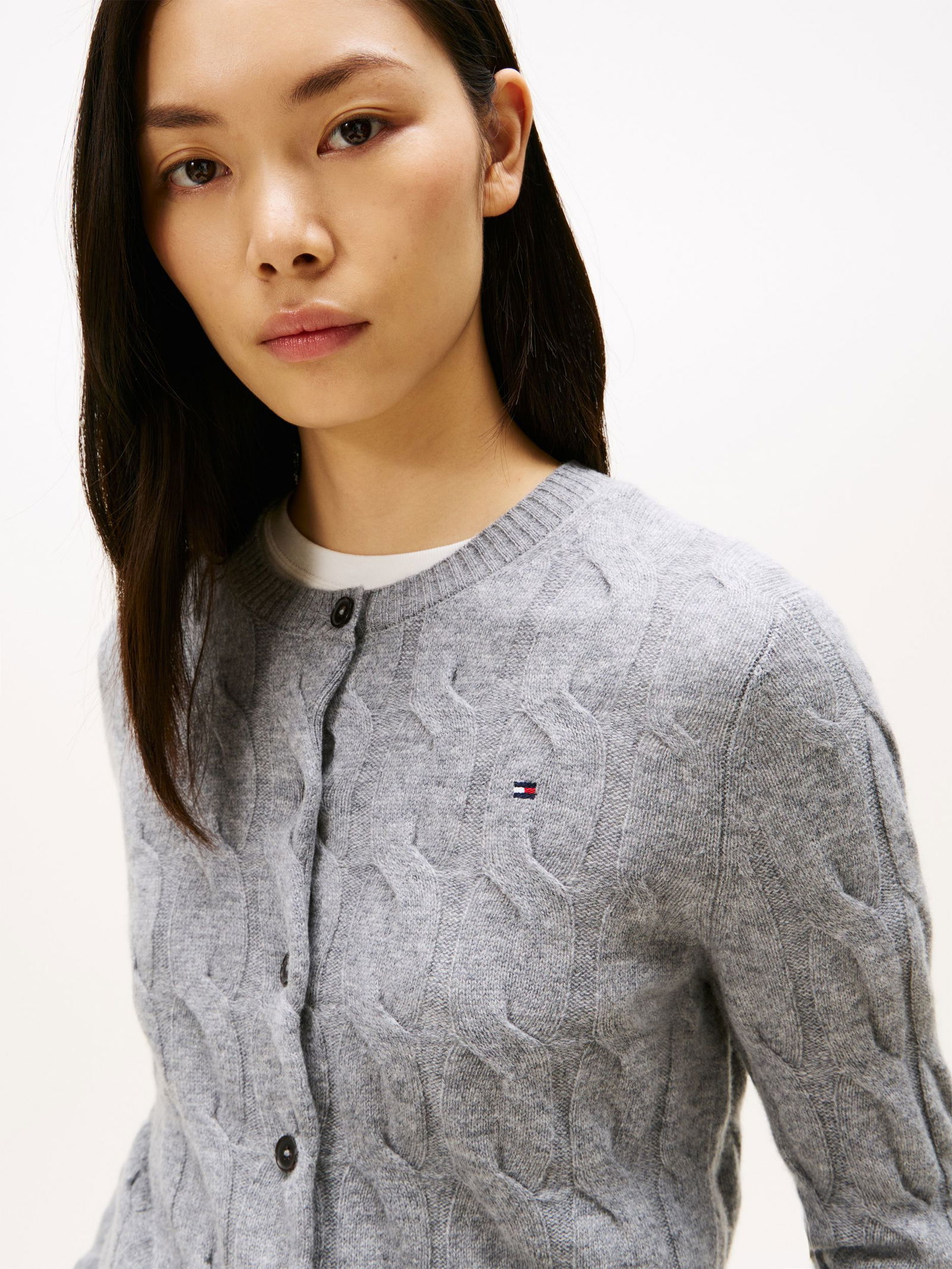 Tommy Hilfiger | Tommy Hilfiger Strickjacke | Cardigan | M | mid grey heather