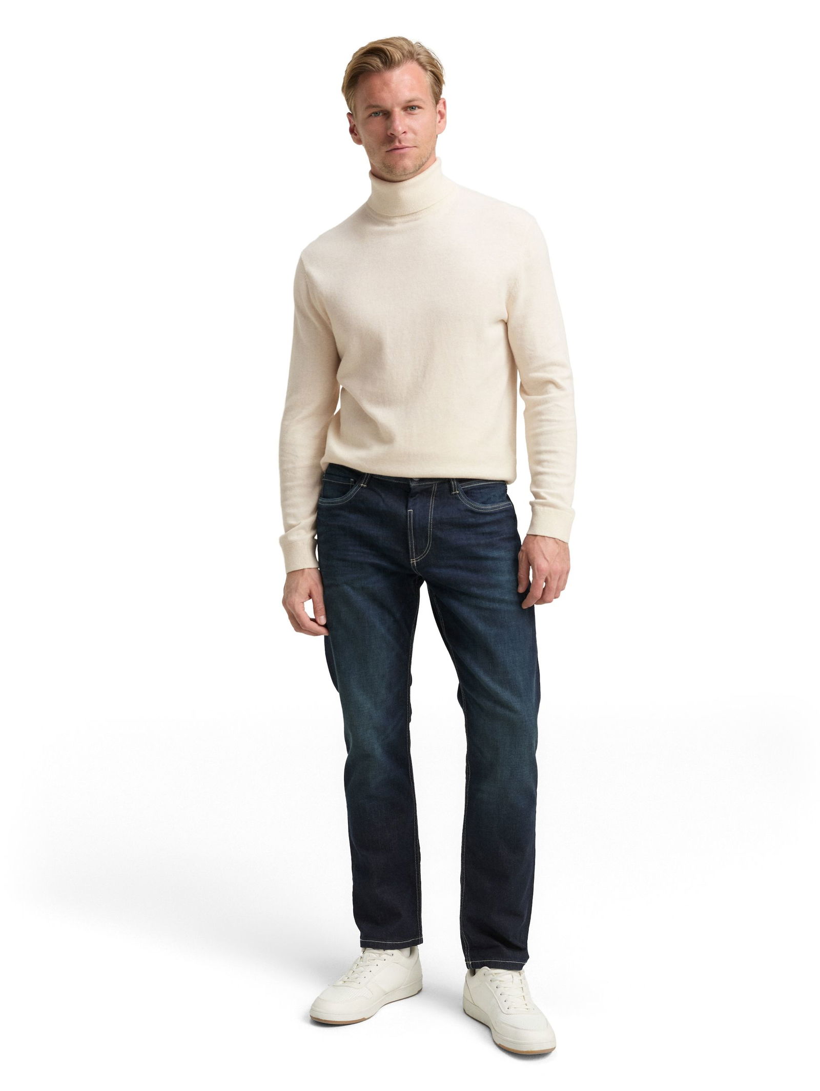 Tom Tailor | Tom Tailor Rollkragenpullover | M | knitted navy melange