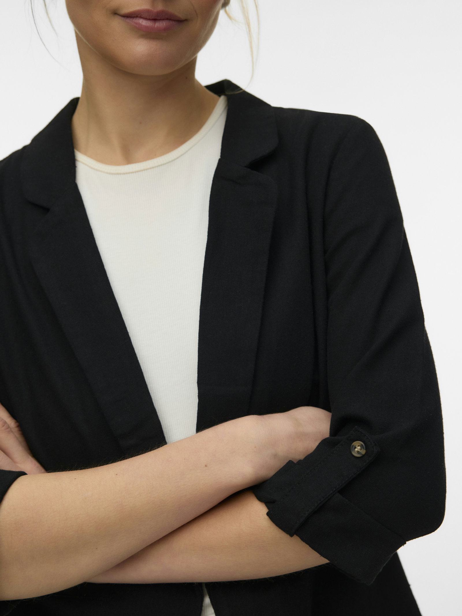 VMJESMILO 3/4 LOOSE BLAZER WVN NOOS, Black #5