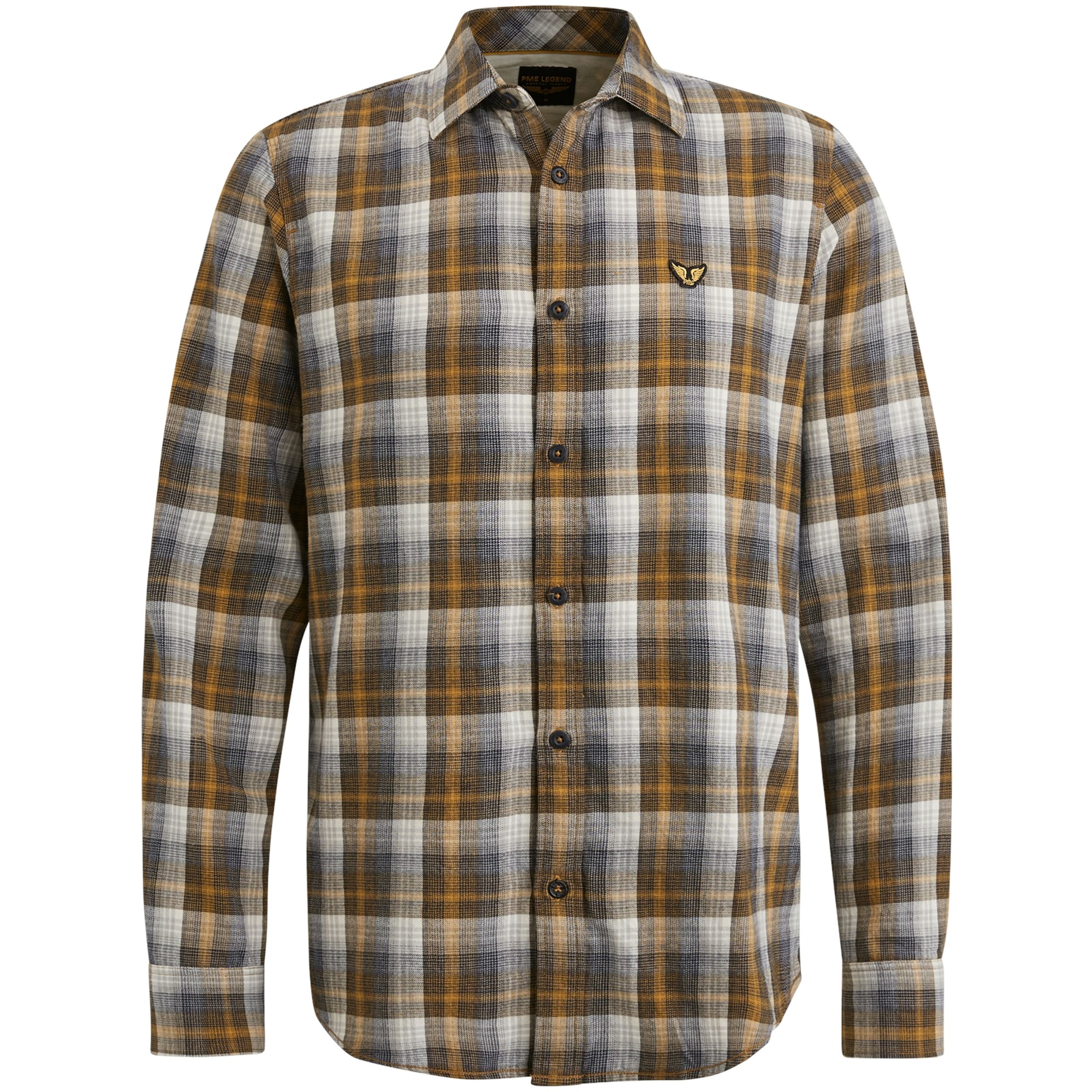 |  Long Sleeve Shirt Twill Yarndyed Check | XXXL | buckthorne brown