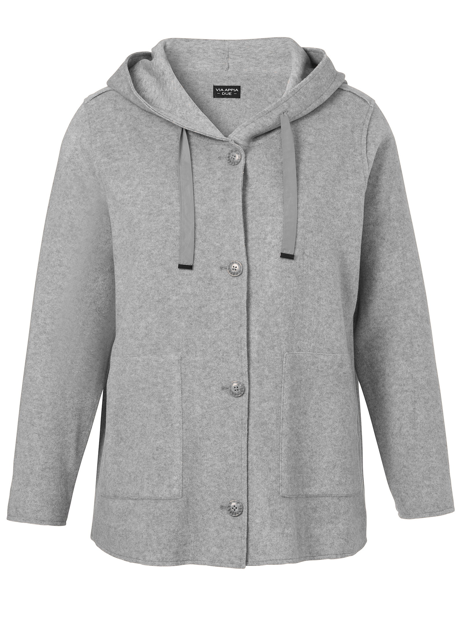 Jacke Kapuze 1/1 Arm Knöpfe, grau melange #1