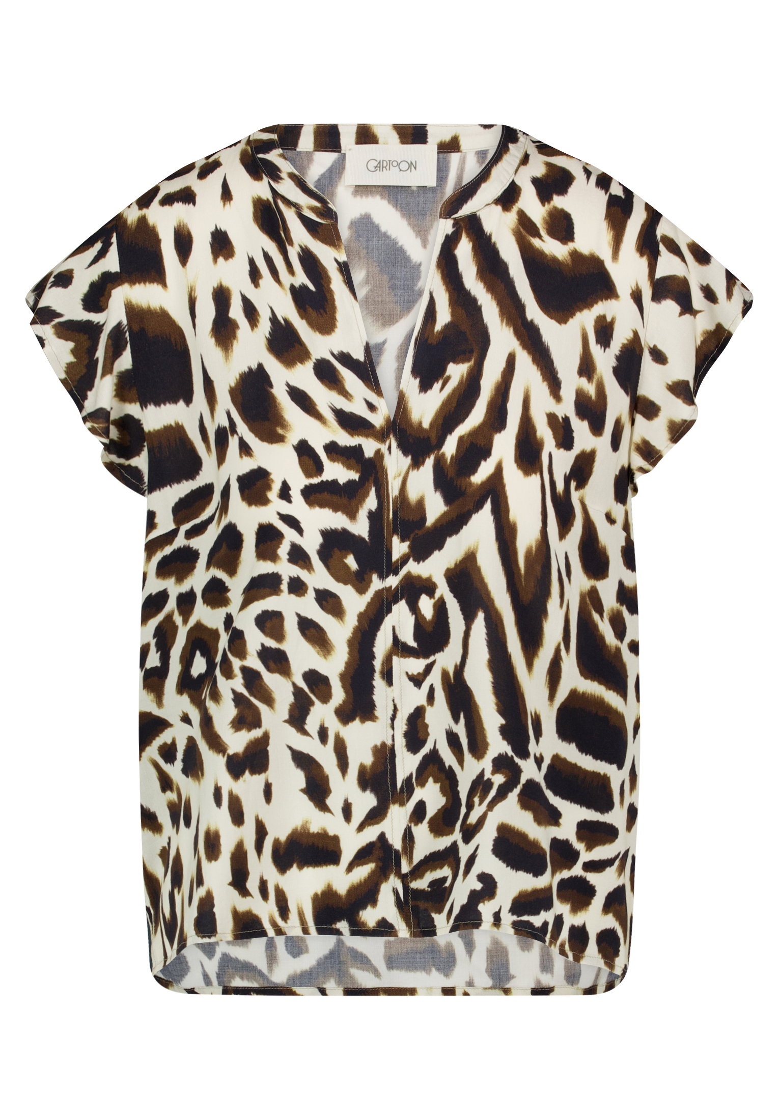 Bluse Kurz 1/2 Arm, Nature/Khaki #1