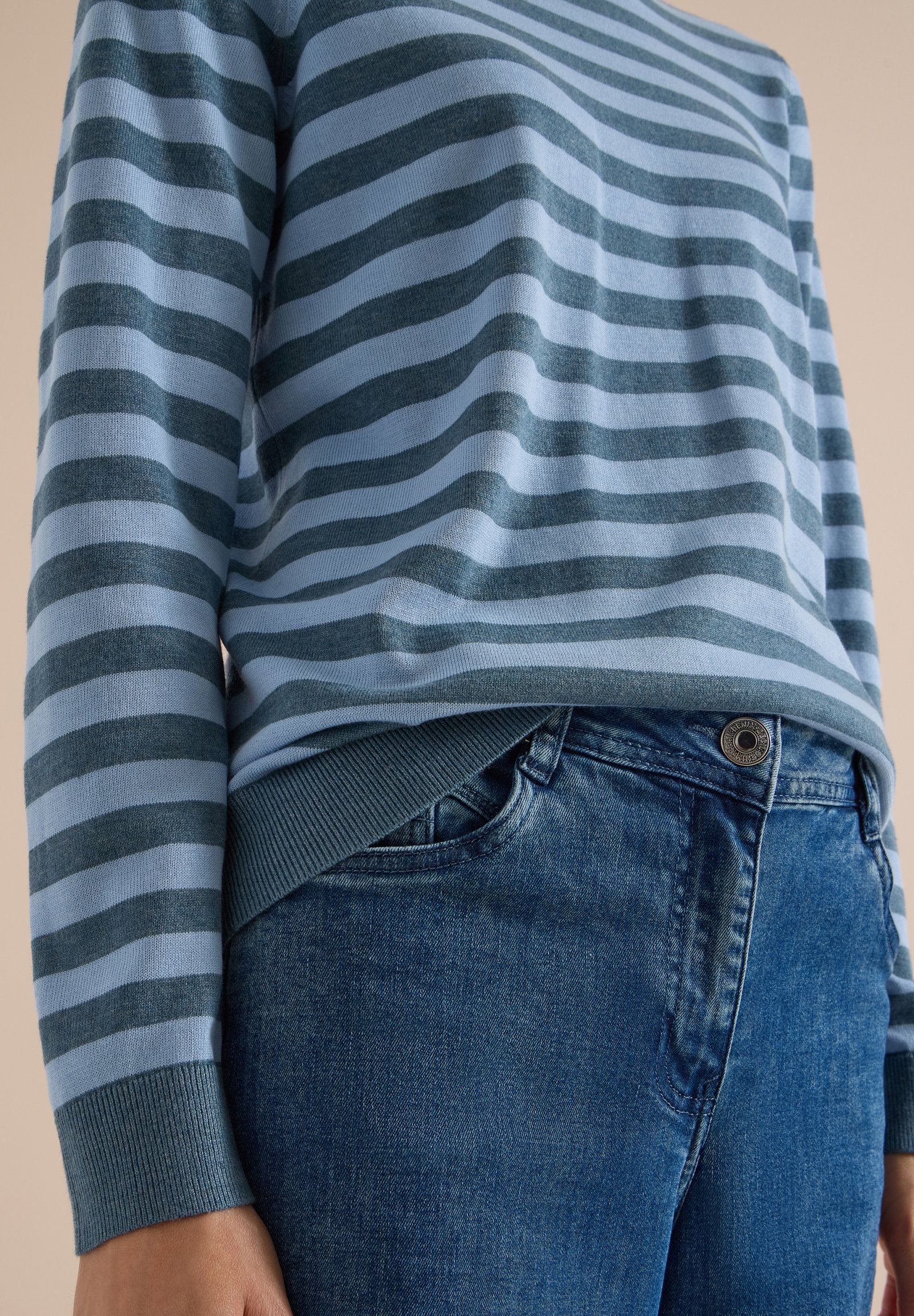 TOS_Striped Roundneck, easy blue #6