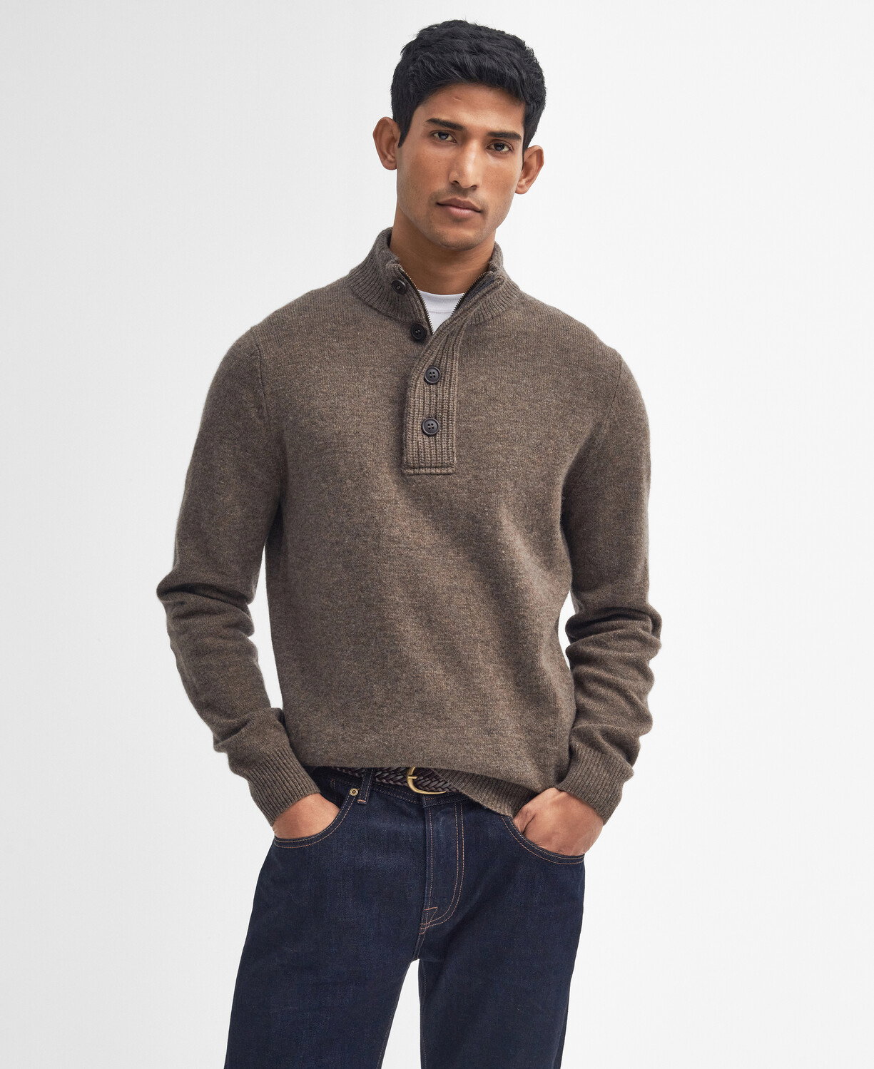 Barbour Patch Half Button Lambswool Pullover aus Lammwolle #1