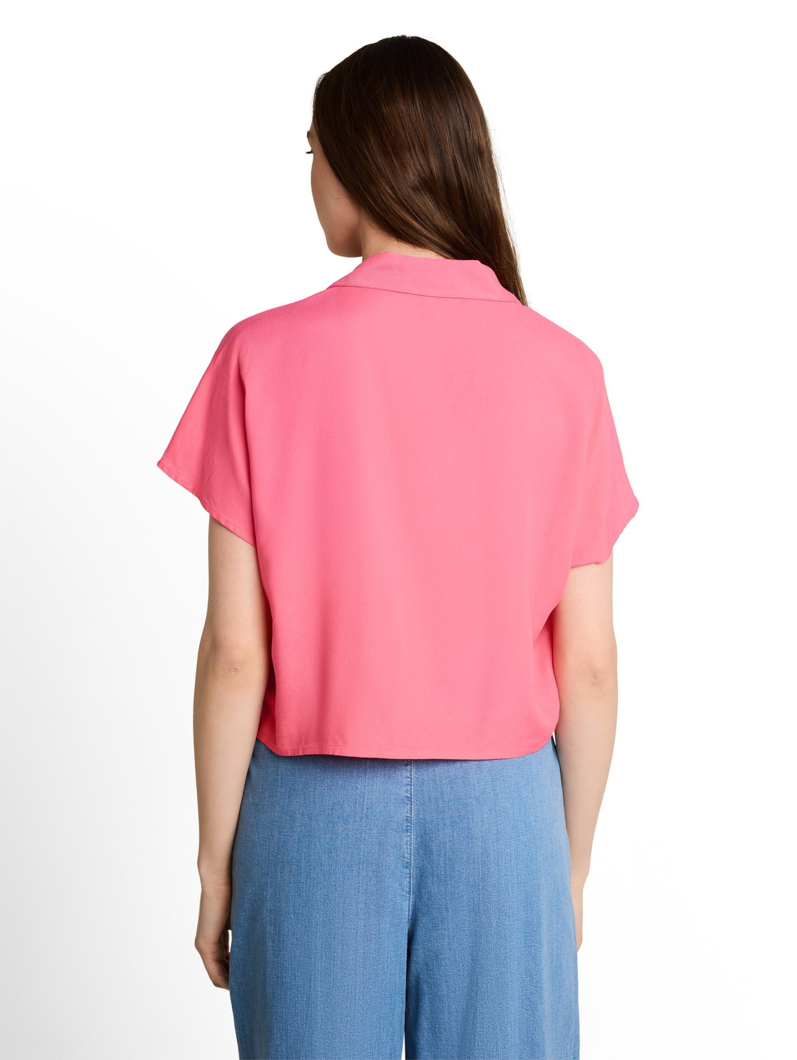 resort shirt with knot, soft bright pink #4