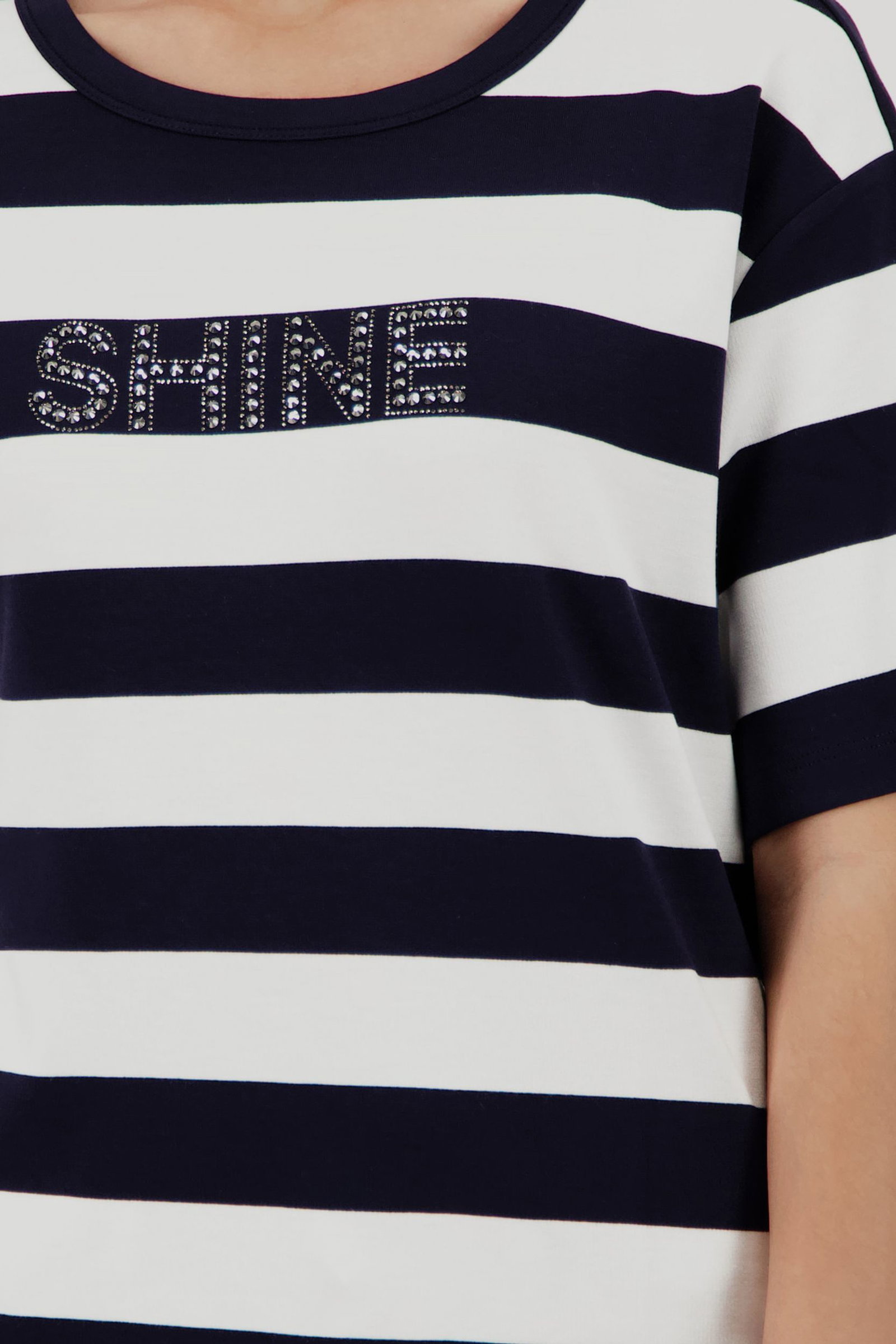 Monari |  Sweatshirt, marine ringel | 36