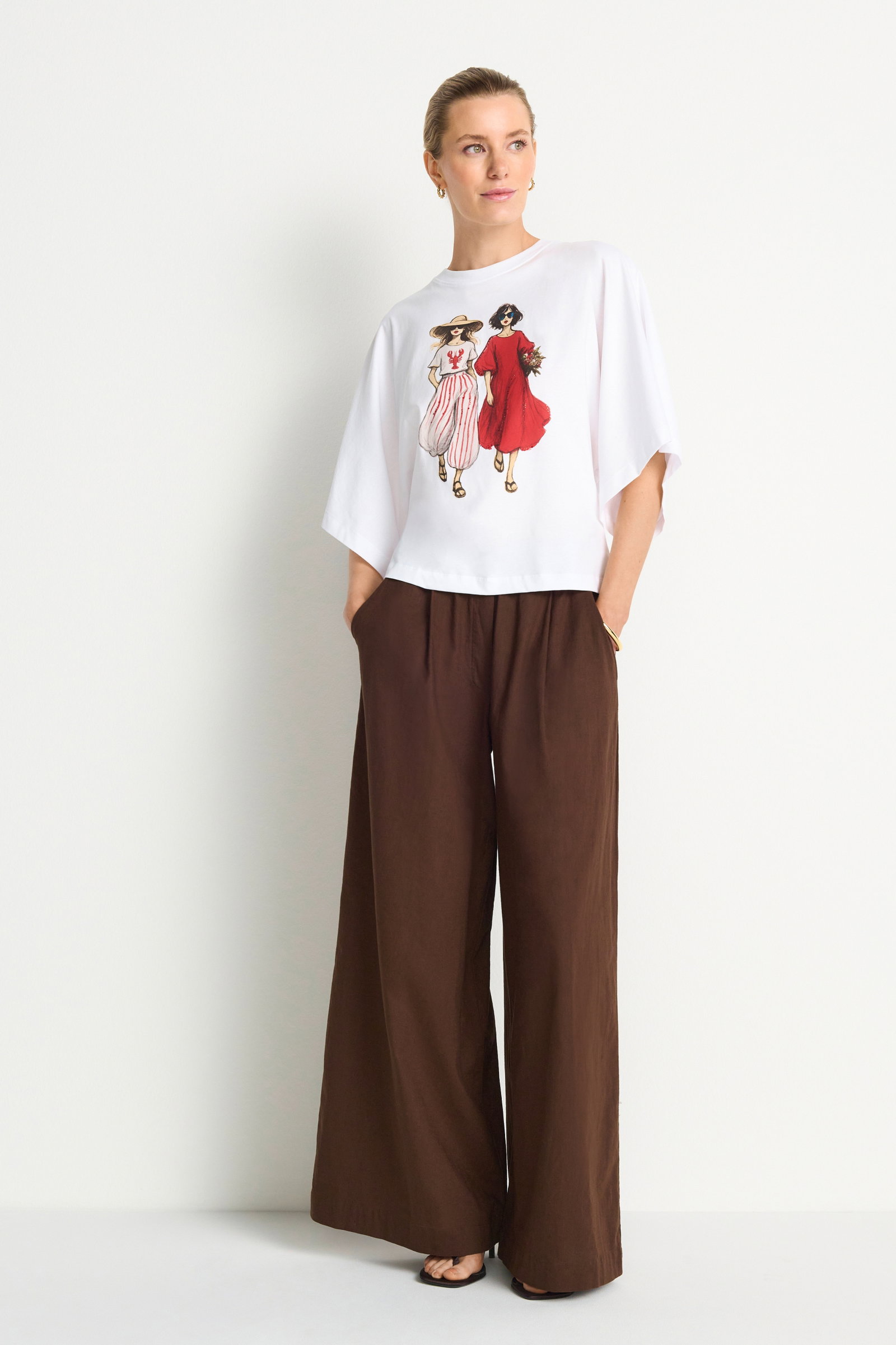 Wide Fit T-Shirt with Dolman Sleeve, white #2
