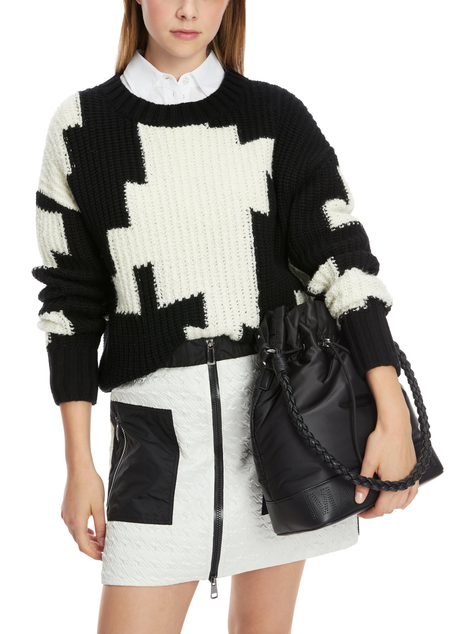 Marc Cain Sports Chickcheck-Sweater aus Wolle #7