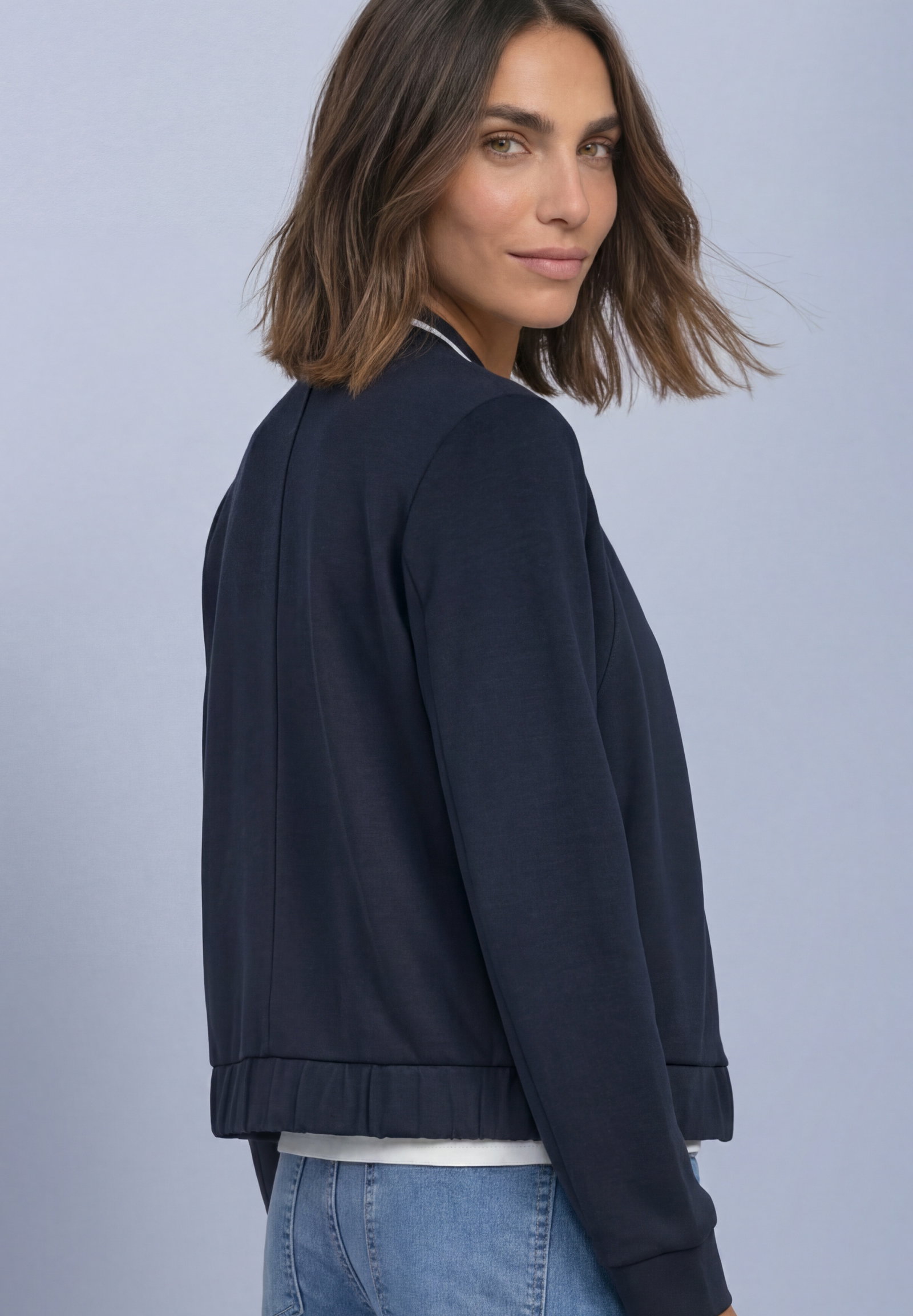 LTD QR silk look jacket w.kick, darkest blue #4