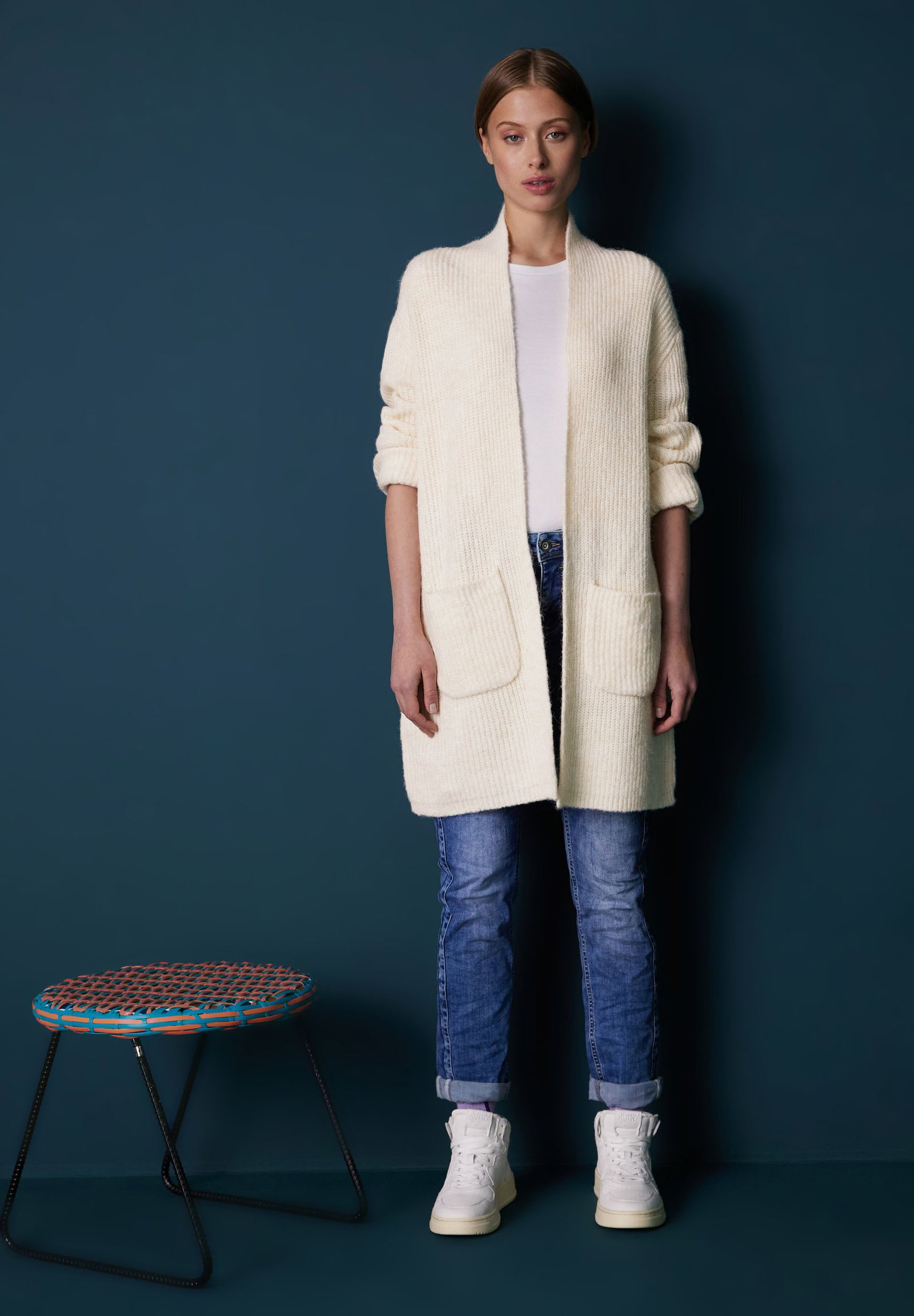 2133e5000284f3140e6b347d7a1e4809 Street One | Street One Strickjacke | Cardigan | 40 | cream white melange