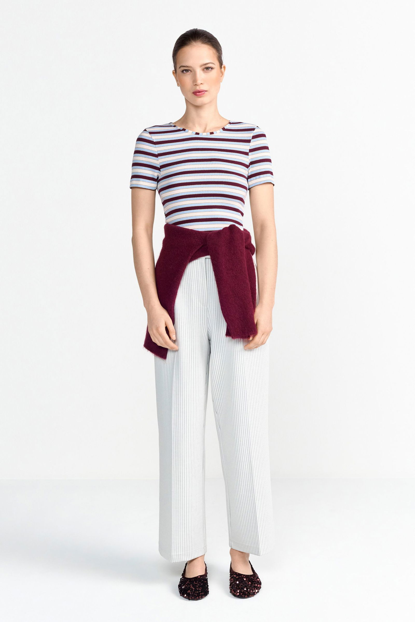  |  Multicolor Rib Shirt, ruby glow | L | ruby glow
